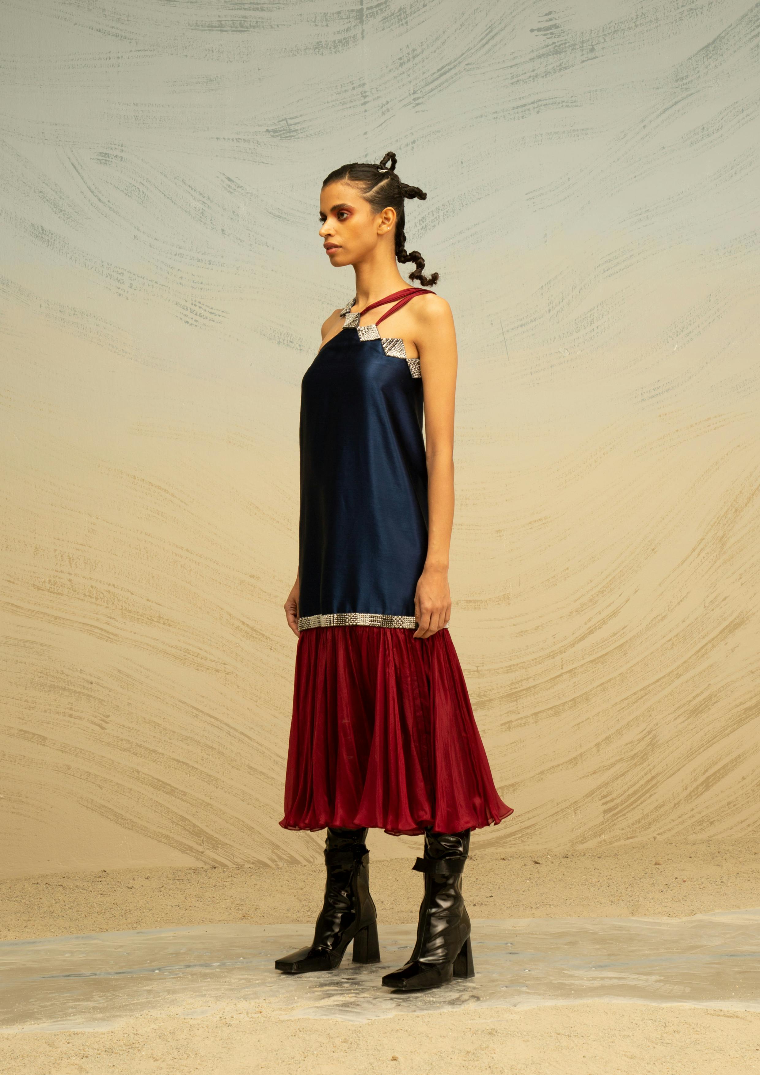Satin and Chiffon Midi Dress, a product by AKHL