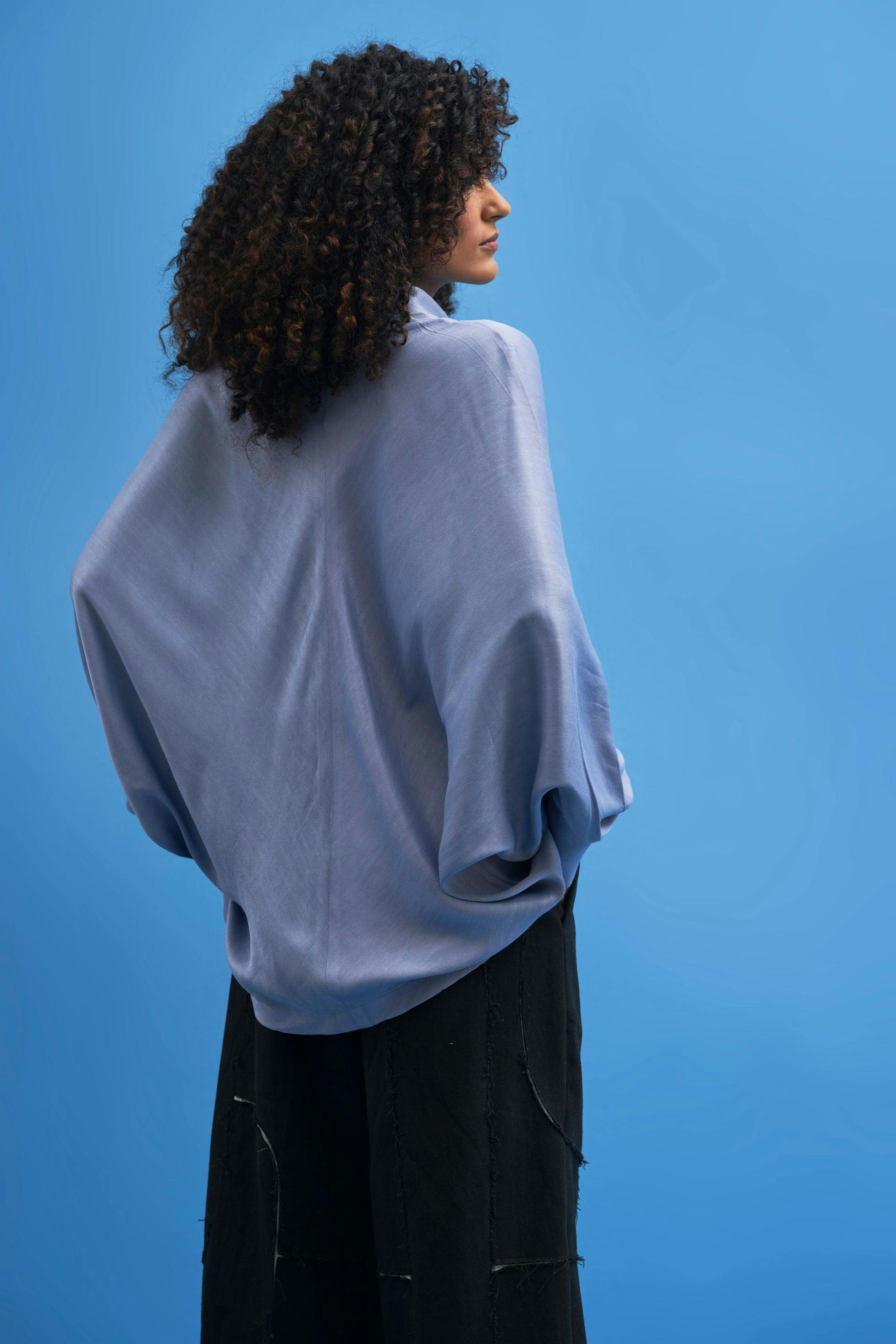 Thumbnail preview #2 for Steel Blue Batwing Shirt