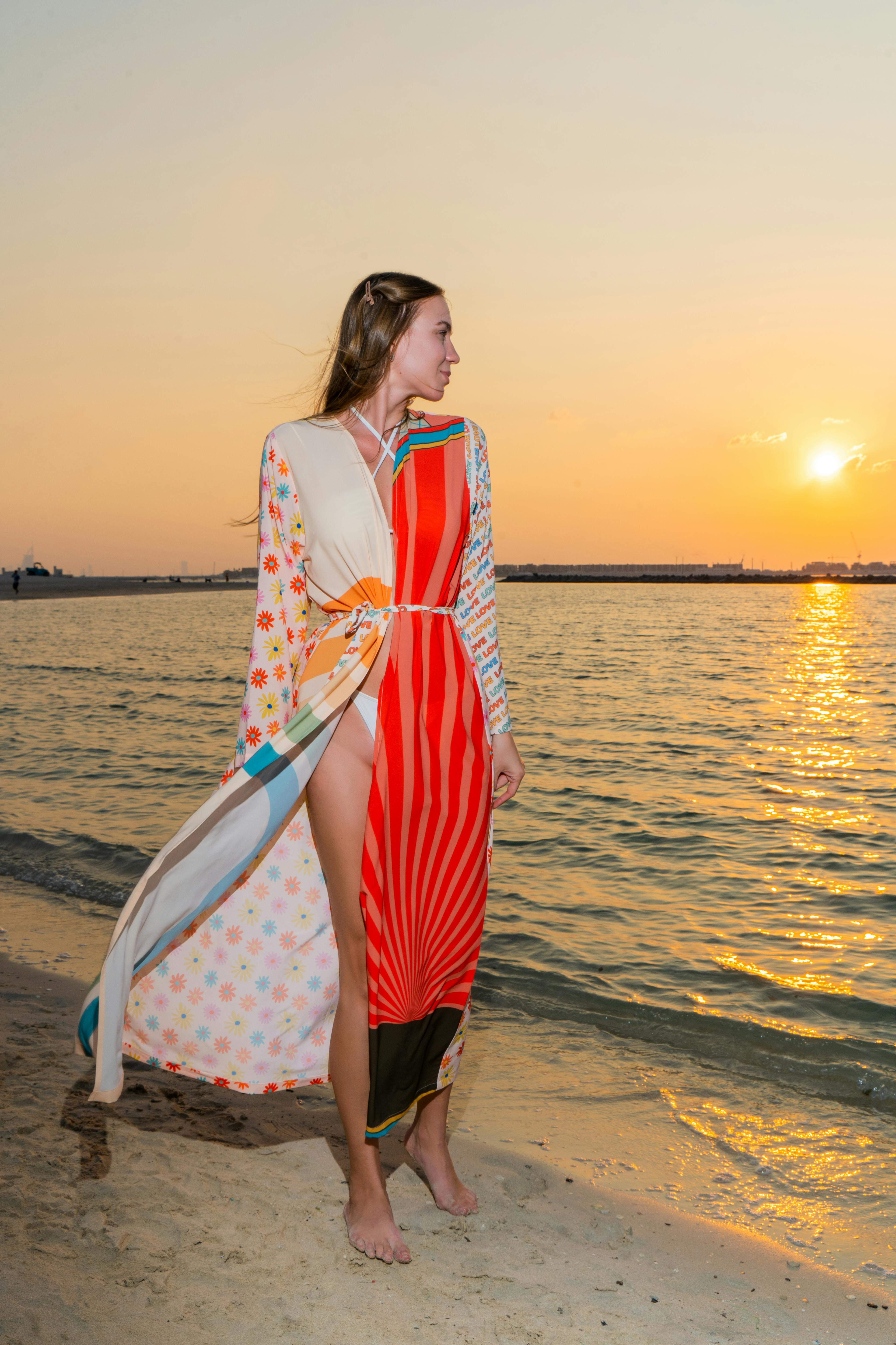 Thumbnail preview #1 for Shore Long Kimono - Multicolour