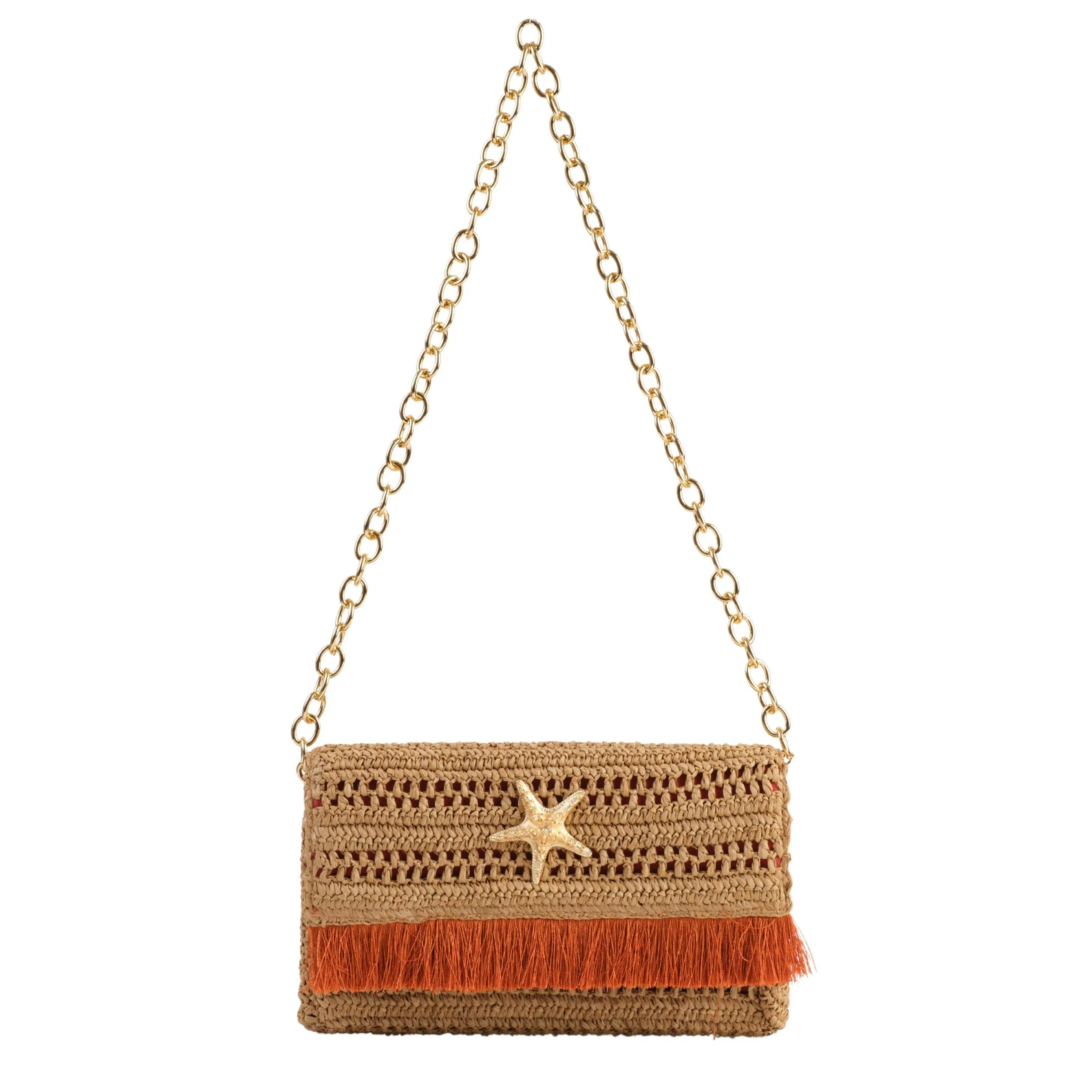 Thumbnail preview #0 for Slim Real Raffia Clutch