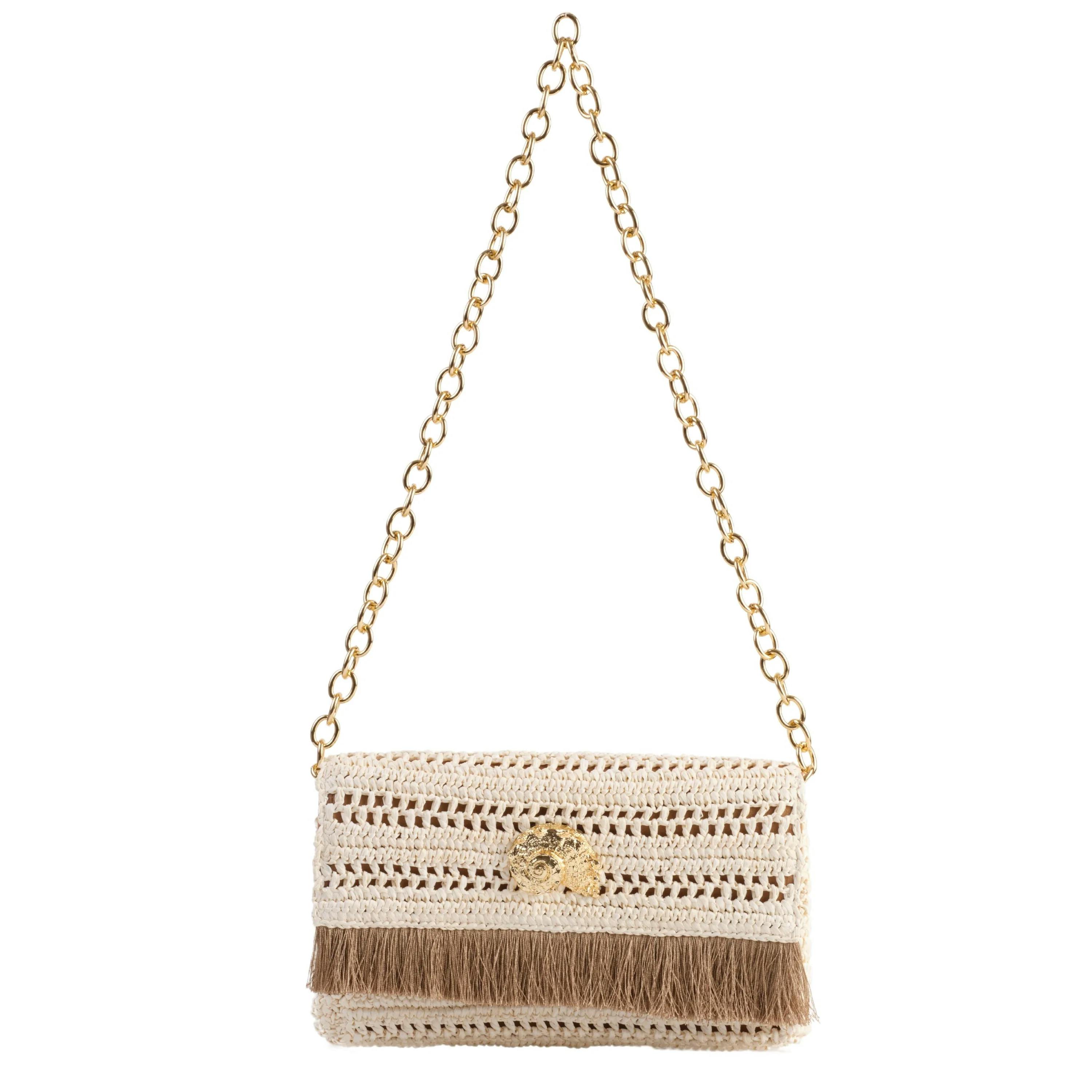 Thumbnail preview #0 for Slim Real Raffia Clutch