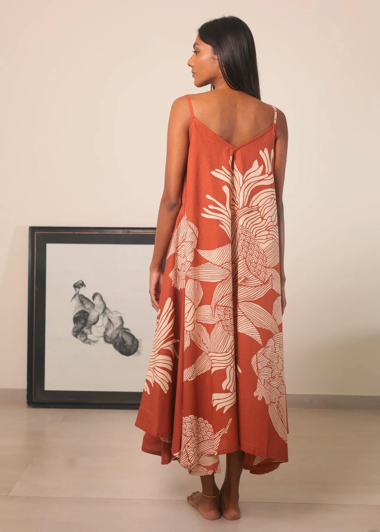 Thumbnail preview #2 for Lotus Dress - Terracotta Satori