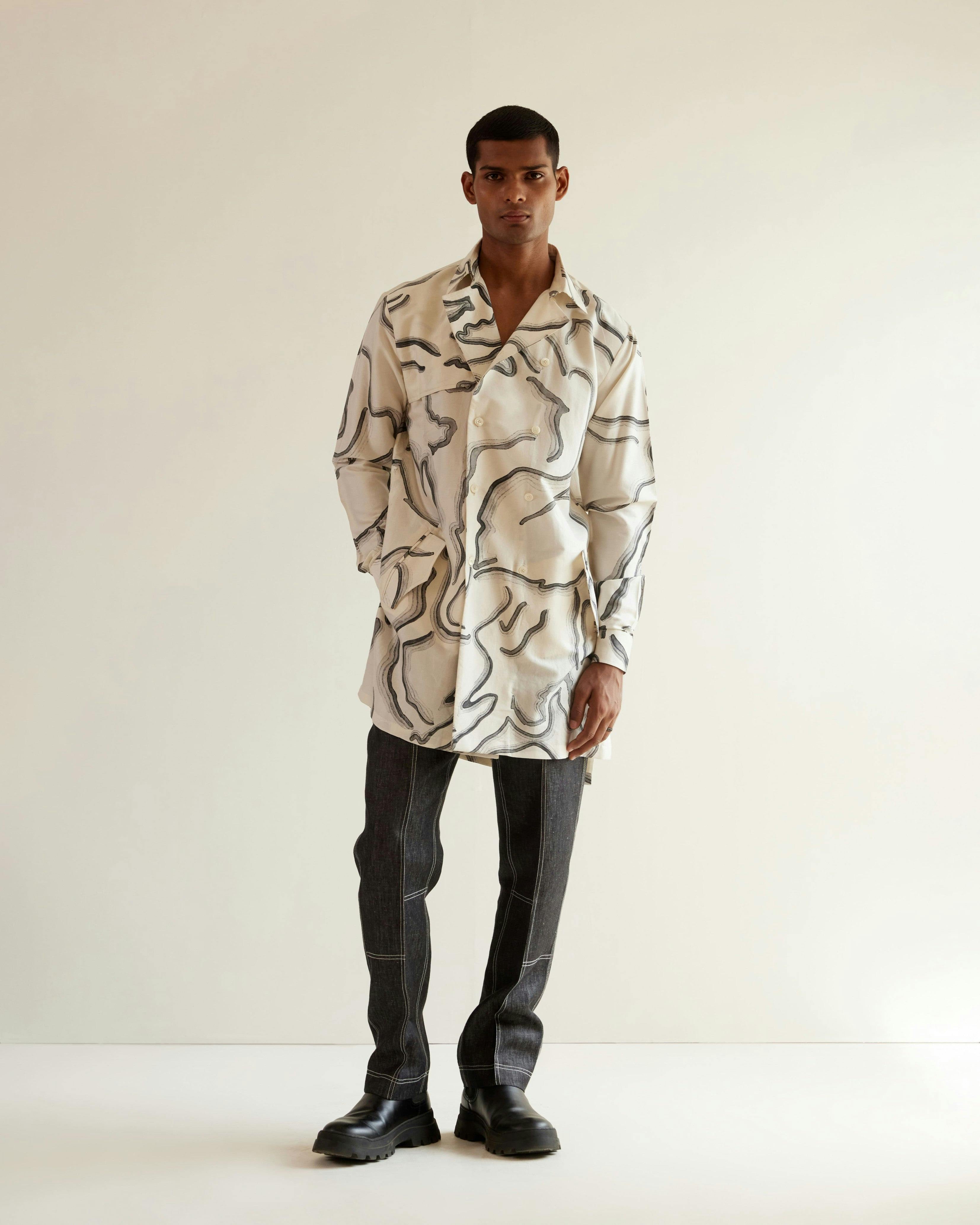 Desert Print Trench Kurta, a product by Country Made