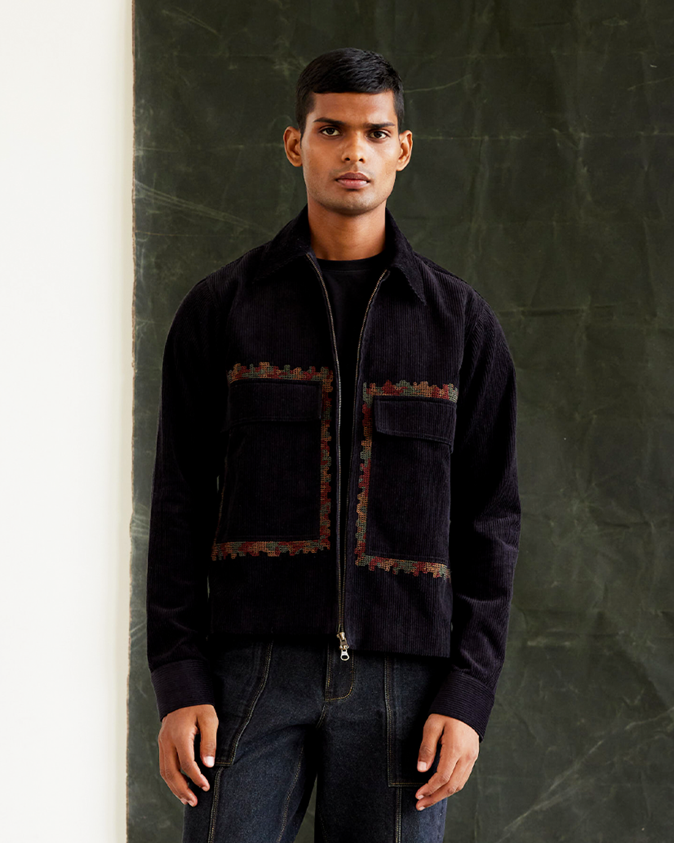 Corduroy Camo-Pixel Zipper Jacket, a product by Country Made