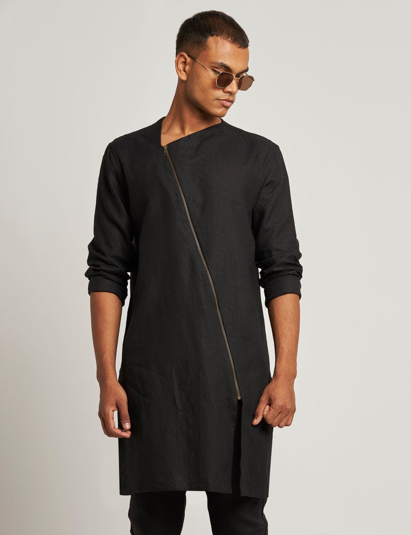 ADIL - KURTA- BLACK, a product by Son of a Noble