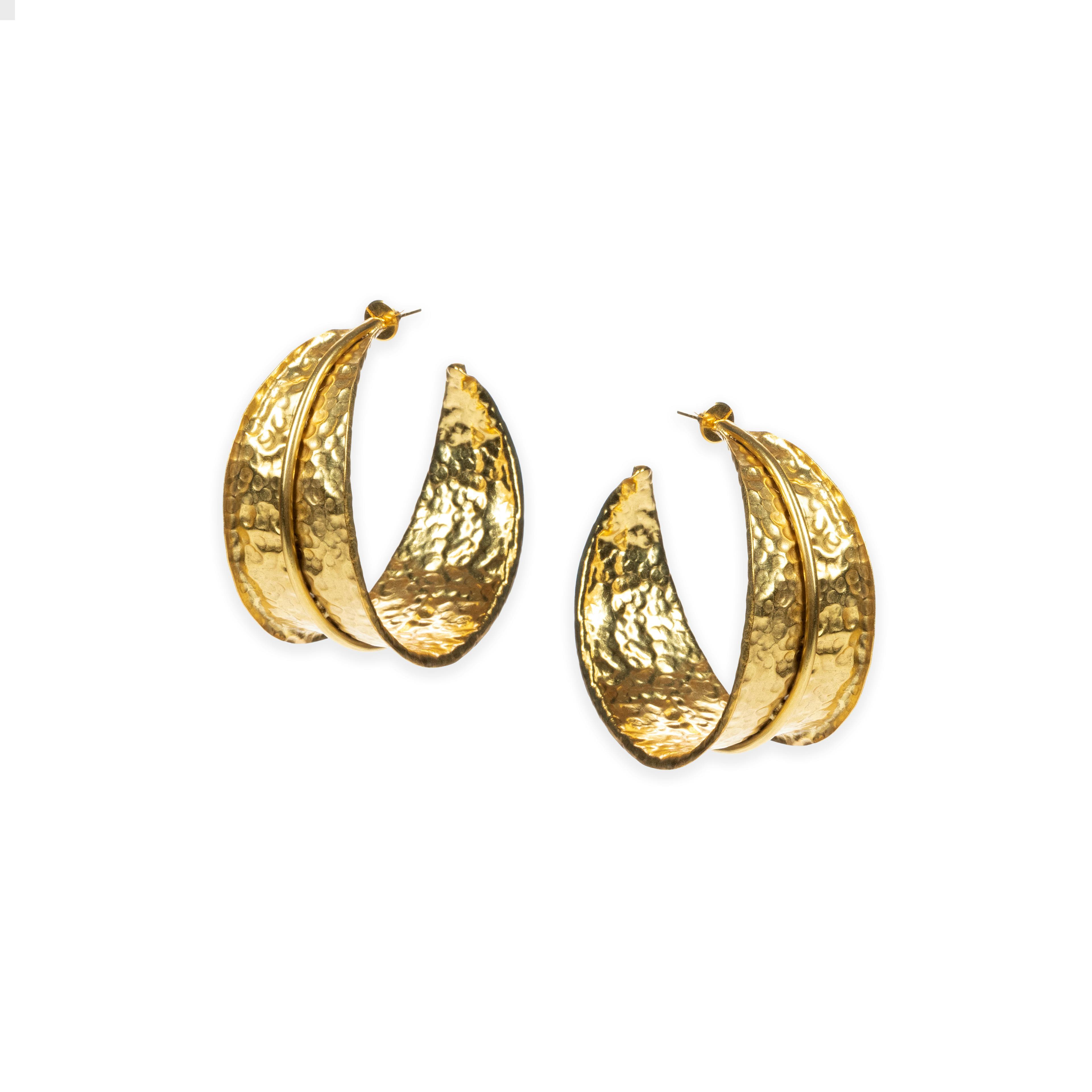 Thumbnail preview #2 for MAXINE HOOPS GOLD TONE