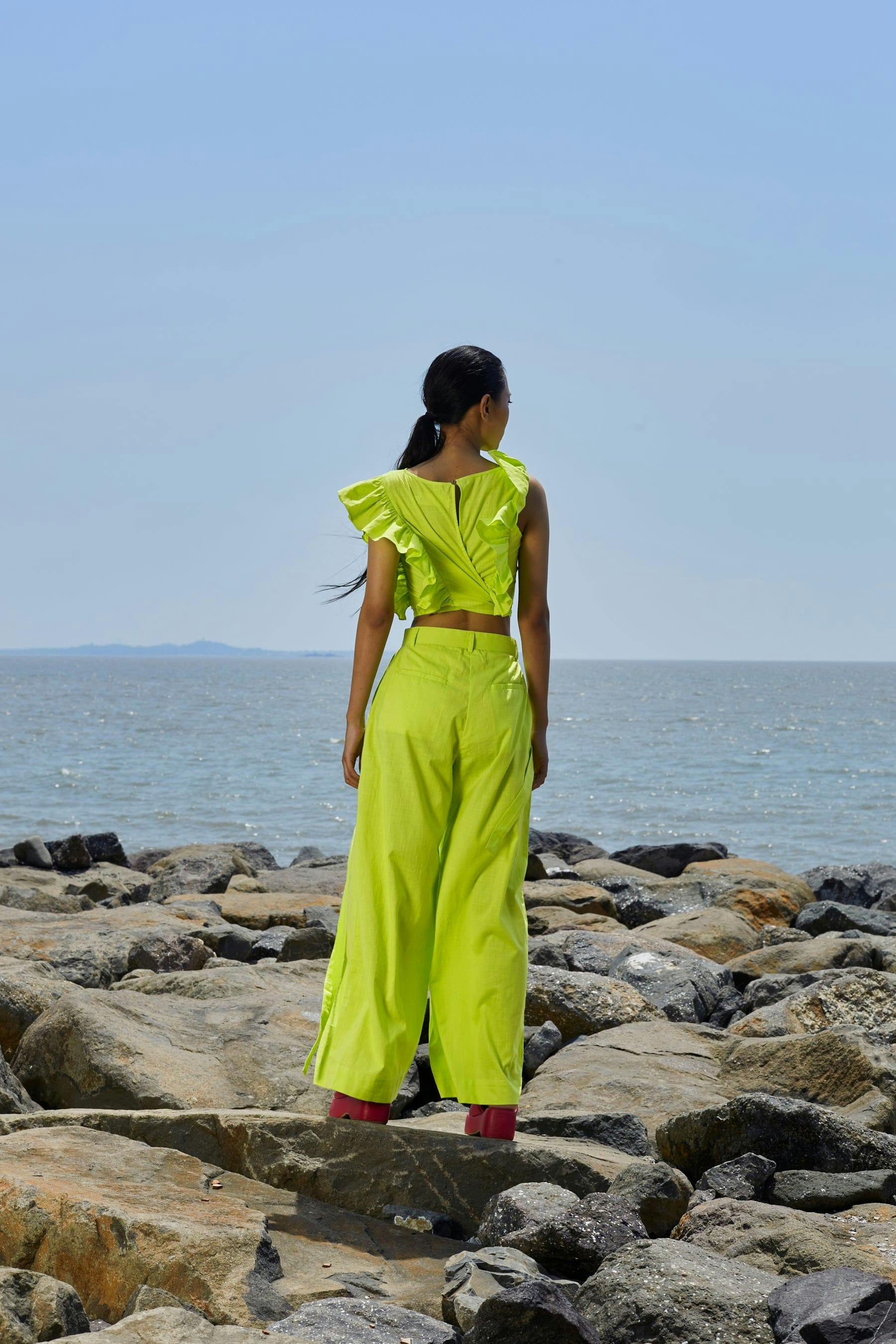 Thumbnail preview #2 for Neon Green Overlap Co-Ord Set