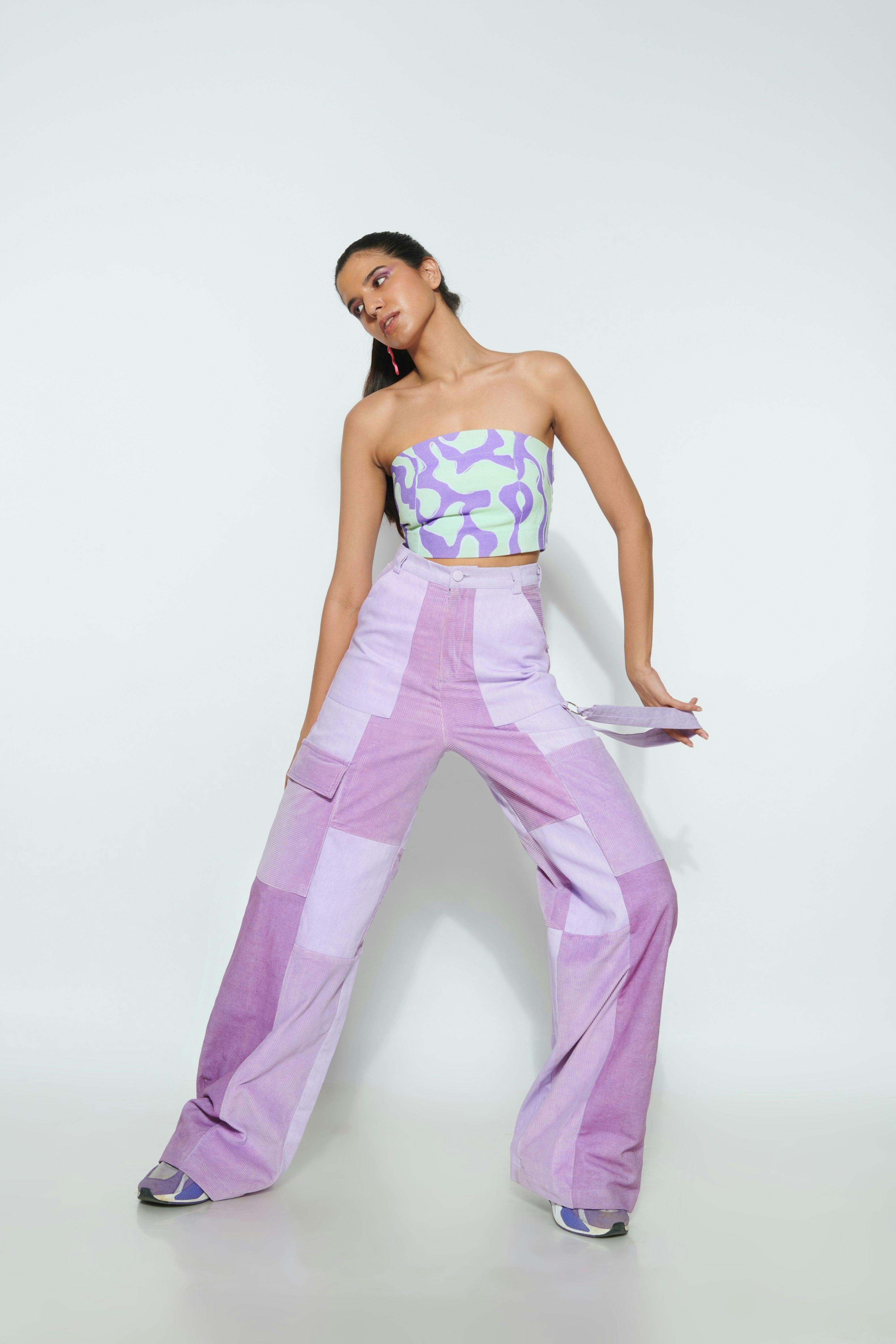 Thumbnail preview #4 for PURPLE SLIME CROP TOP AND GUMMY BEAR PANTS CO-ORD SET- FULL SET
