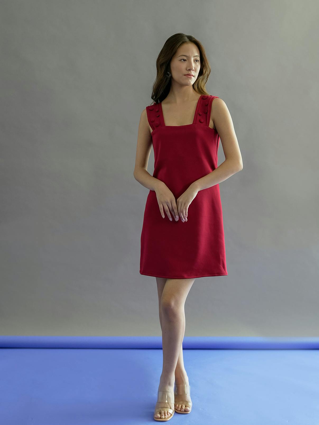 Red scuba dress, a product by Kritika Madan