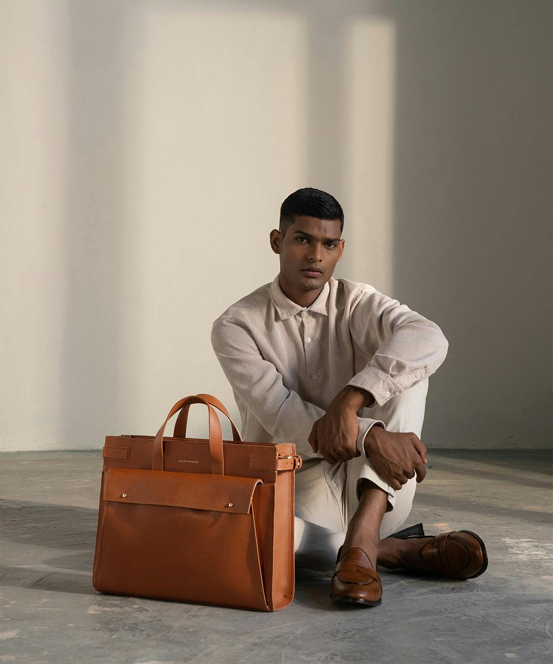EDEN LAPTOP BAG - Tan, a product by Kelby Huston