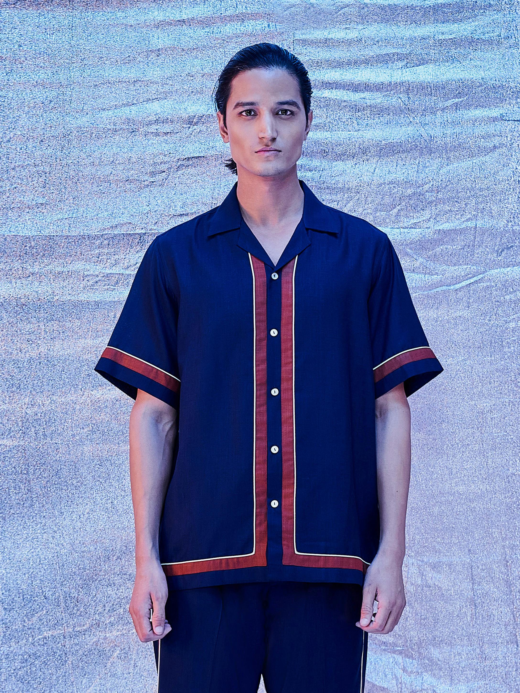 Colorcret Resort Shirt- navy, a product by Line Outline