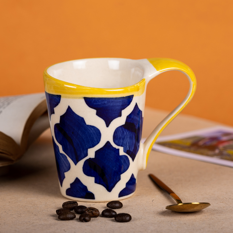 Yellow and Blue Color Ceramic Coffee Mug, a product by The Golden Theory