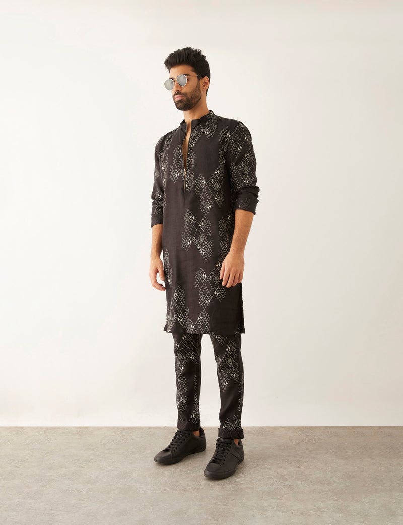 Additional image of SOUK - VILLAGE - KURTA - SET - BLACK, a product by Son of a Noble