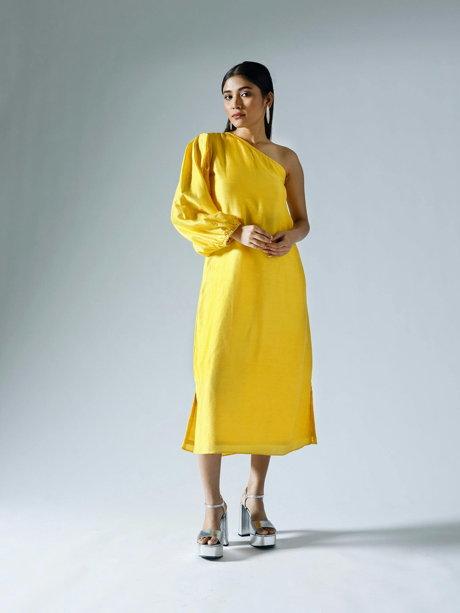 Yellow One Shoulder Dress, a product by KLAD