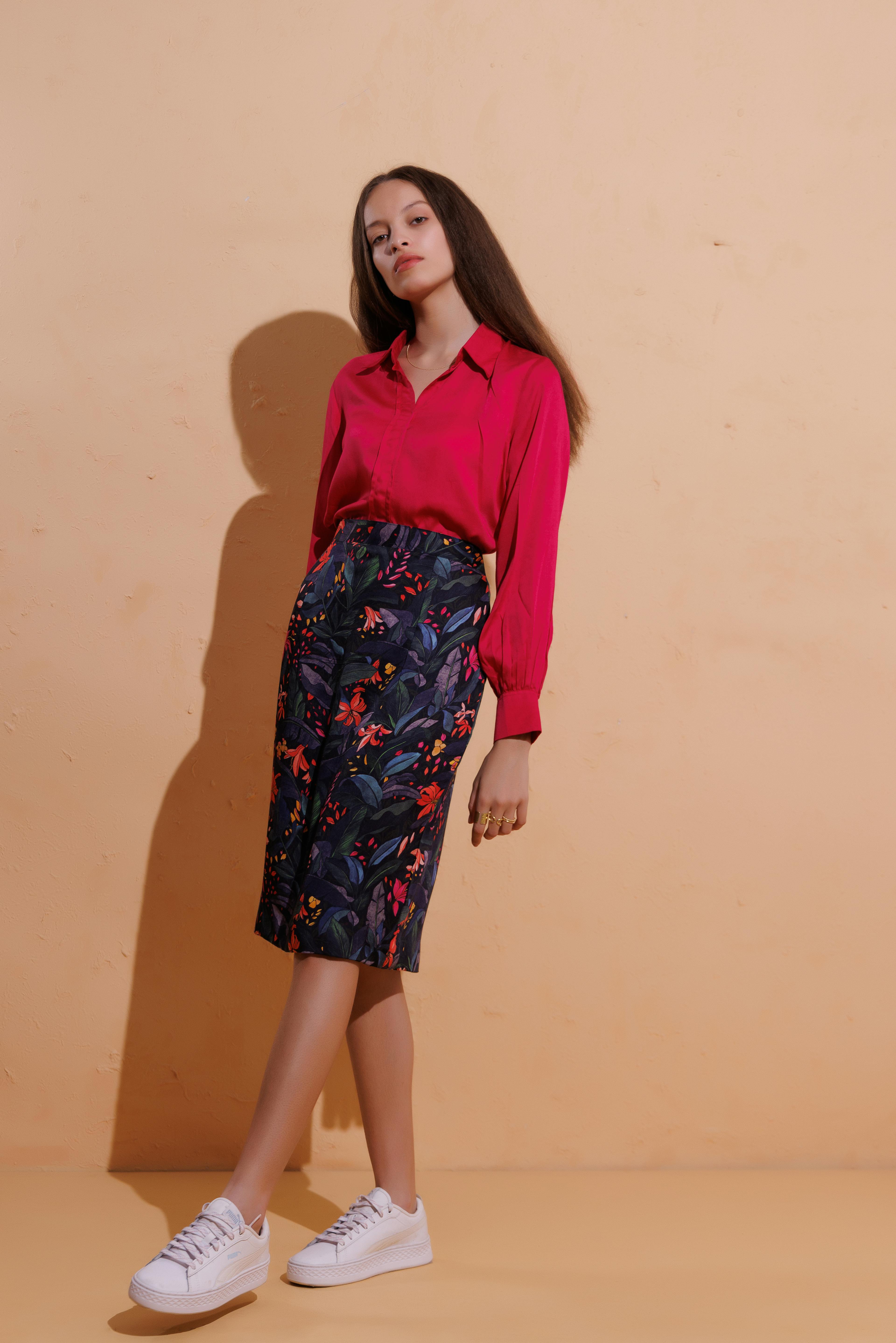 Deep Forest Pencil Skirt, a product by House of Sangai