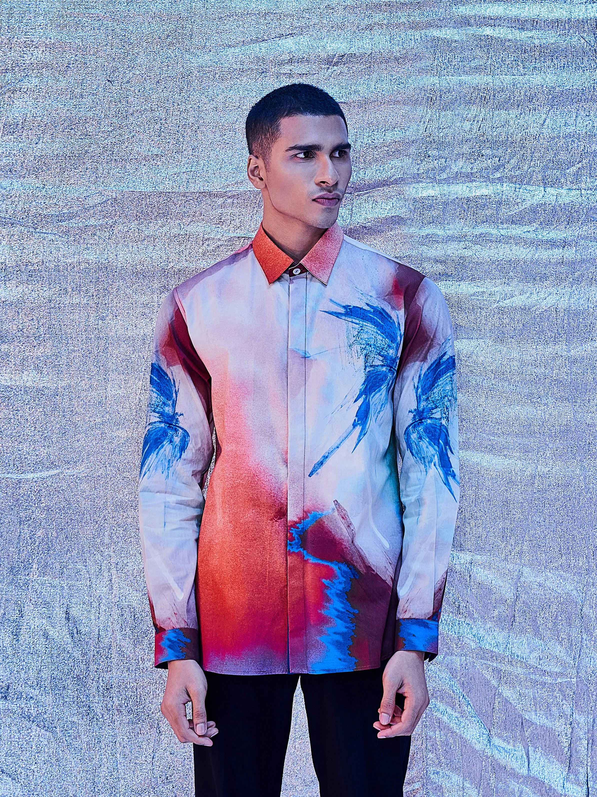 Abstract Splash Printed Shirt, a product by Line Outline