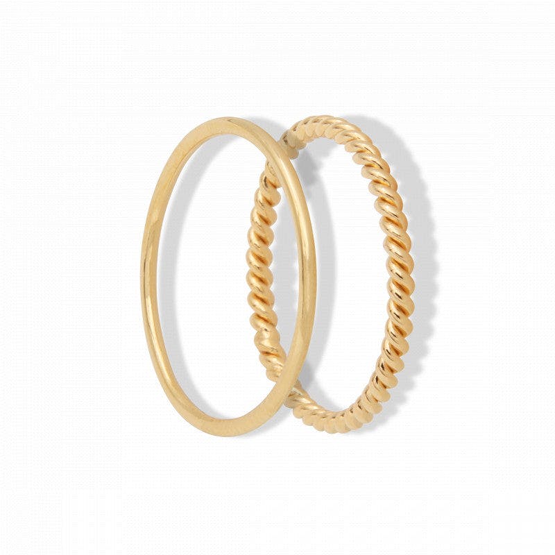 Ami & Emi Ring Set Gold Plated, a product by By Majime 