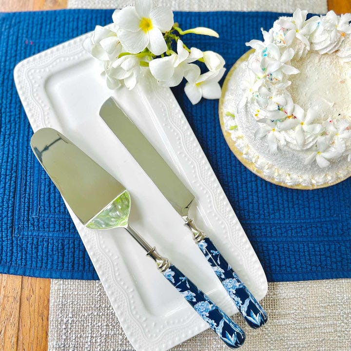 Cake Server & Knife Duo - Brittany Bleu, a product by Faaya Gifting