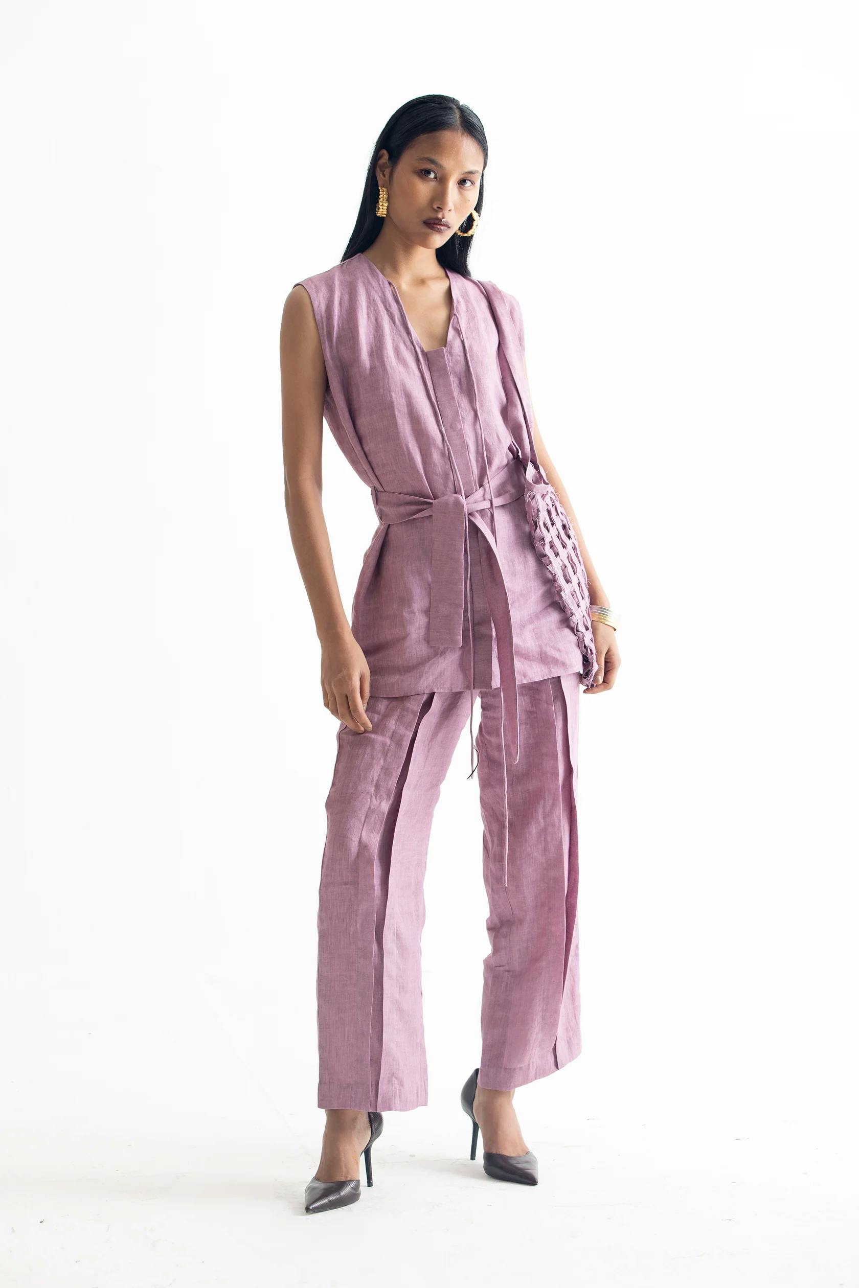 Lilac linen co-ord set, a product by Corpora Studio