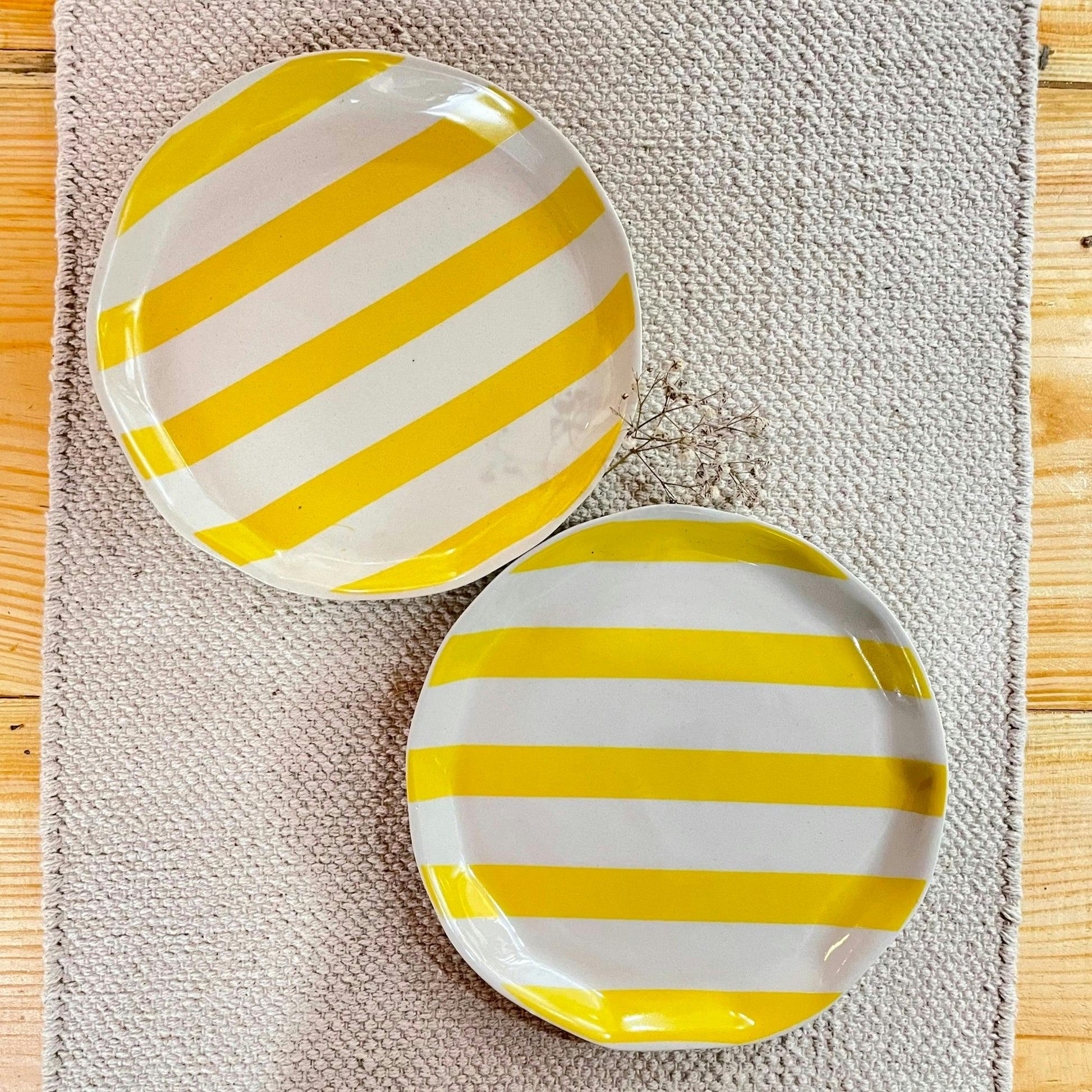 Striking Striped Plates (Set of 2) - Yellow, a product by Oh Yay project