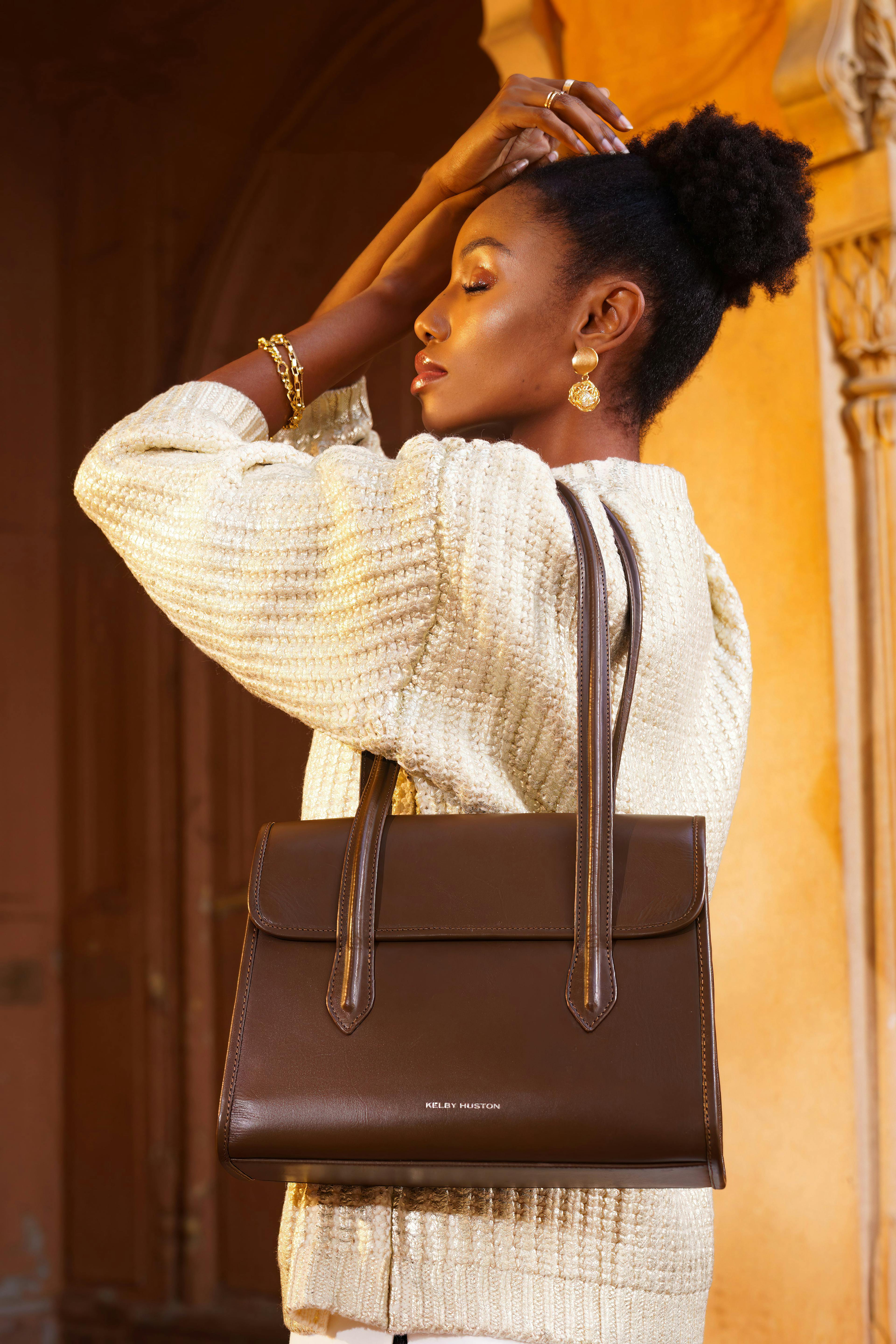Edana Shoulder Bag - BROWN, a product by Kelby Huston
