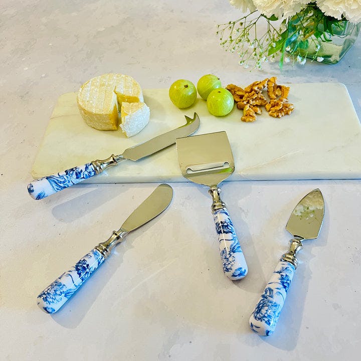 Cheese Knives, Set of 4 - Brittany Blanc, a product by Faaya Gifting