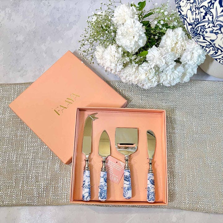 Cheese Knives, Set of 4 - Brittany Blanc, a product by Faaya Gifting