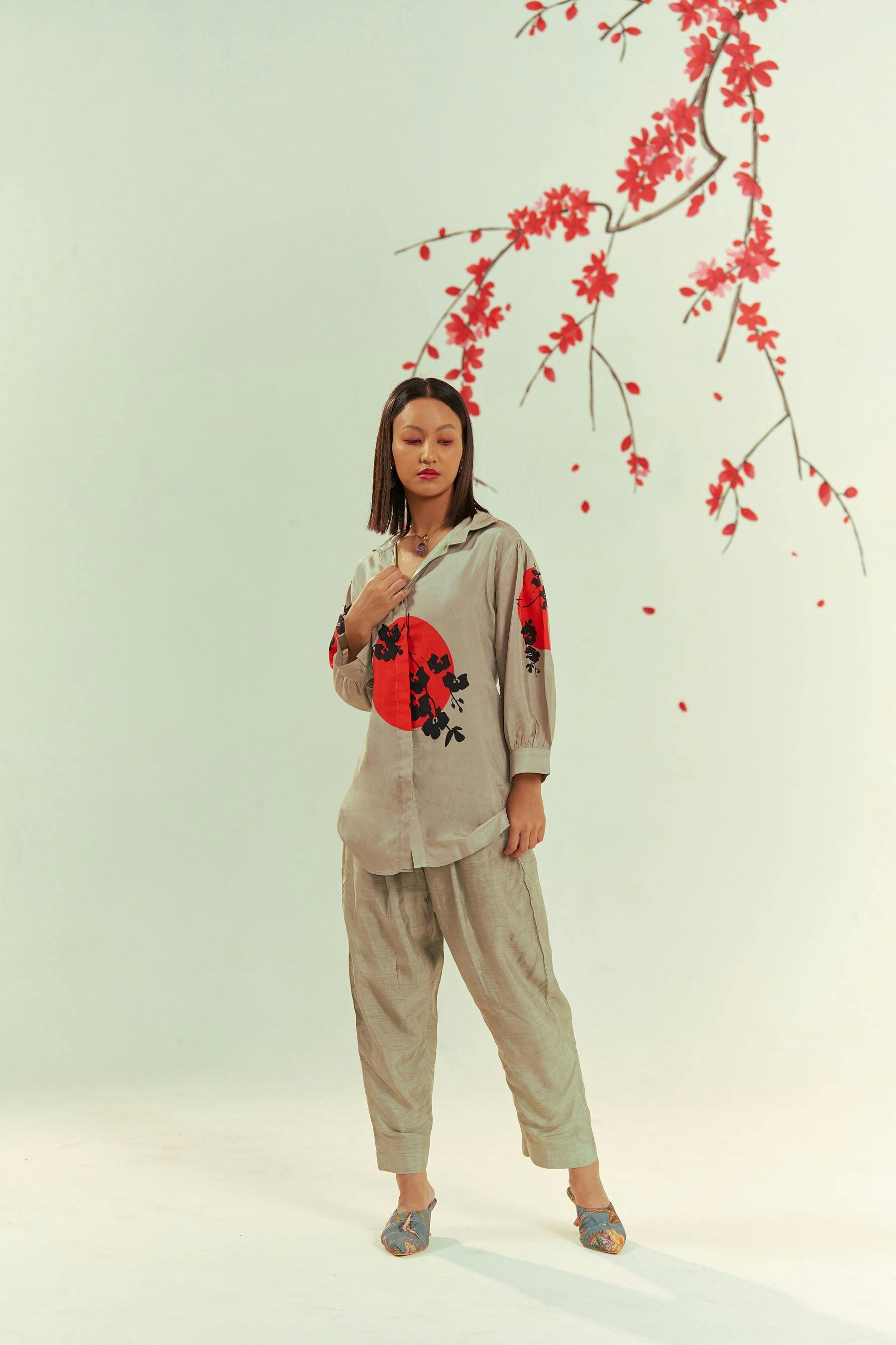 Yugen Bloom Shirt With Pants Co-ord Set, a product by COEUR by Ankita Khurana
