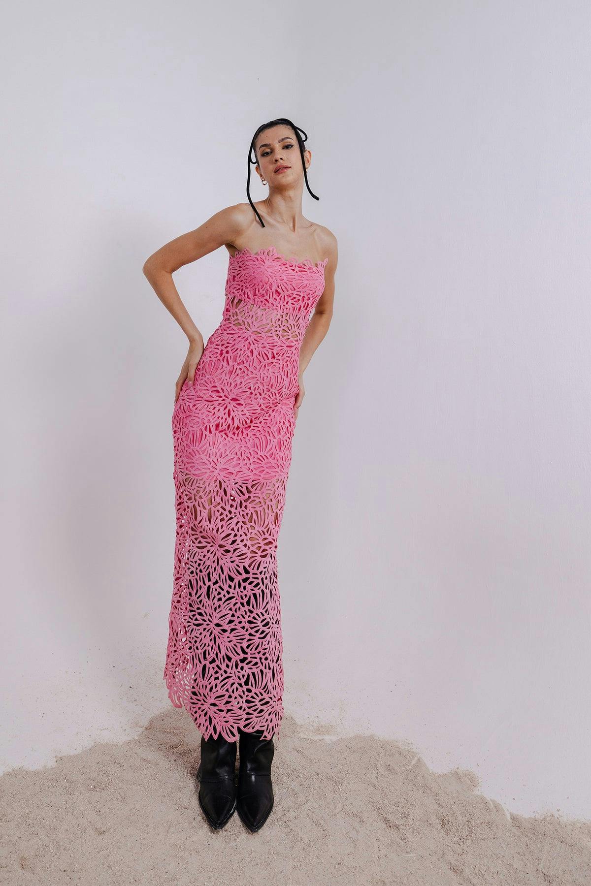 PURR PINK STRAPPY SHEATH DRESS, a product by July Issue