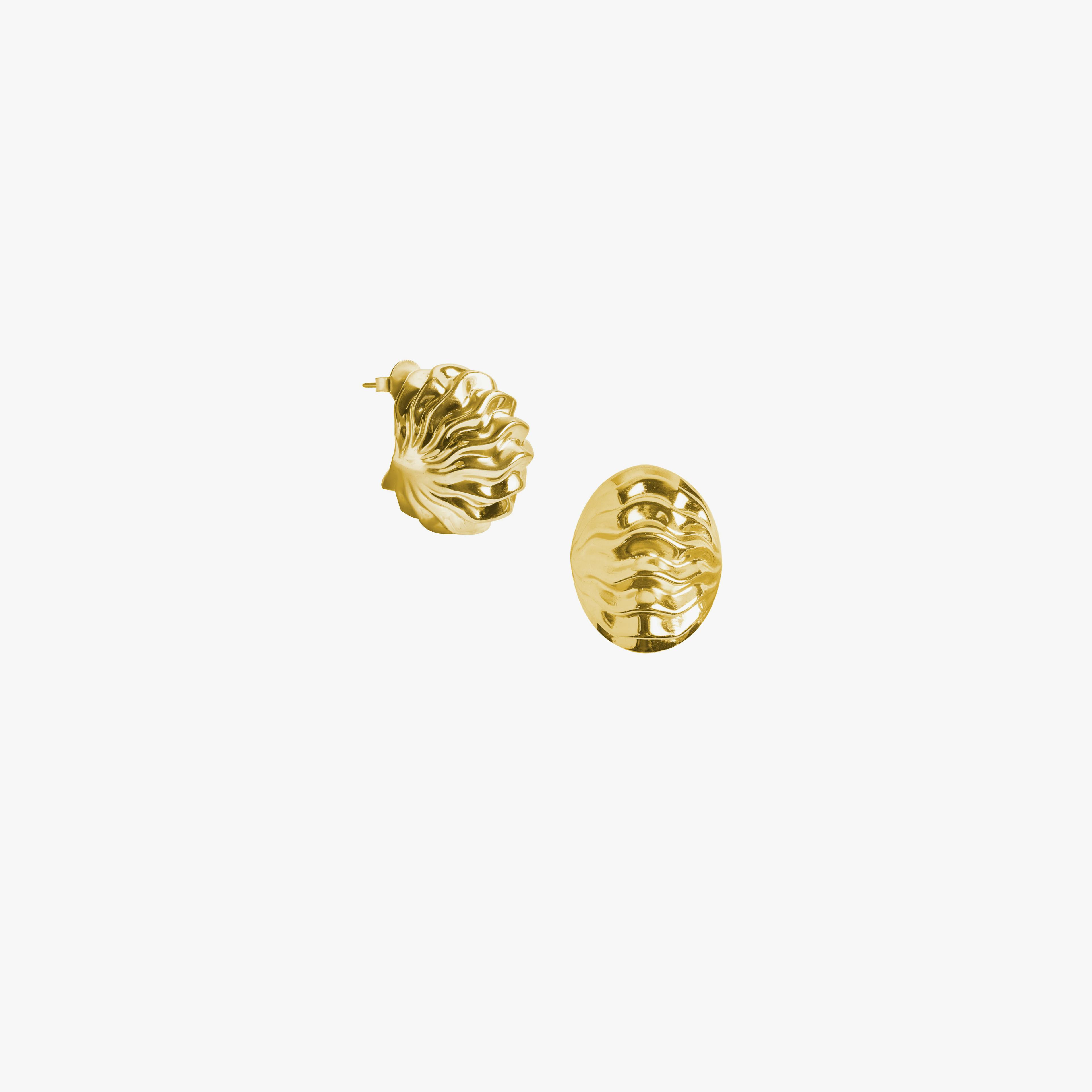 Thumbnail preview #1 for SHROOM EARRINGS GOLD TONE 