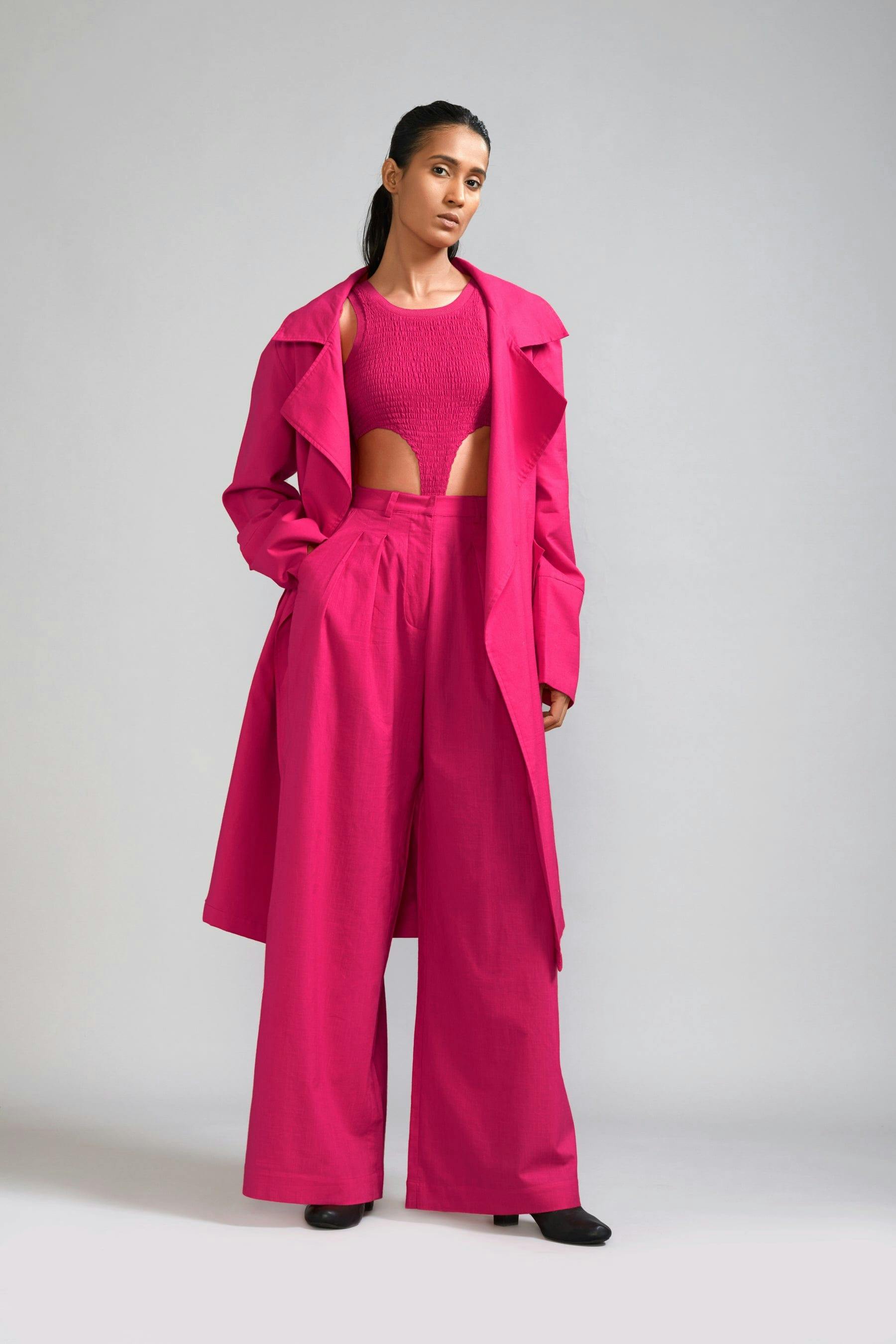 Pink Trench Jacket Set (3 PCS), a product by Style Mati