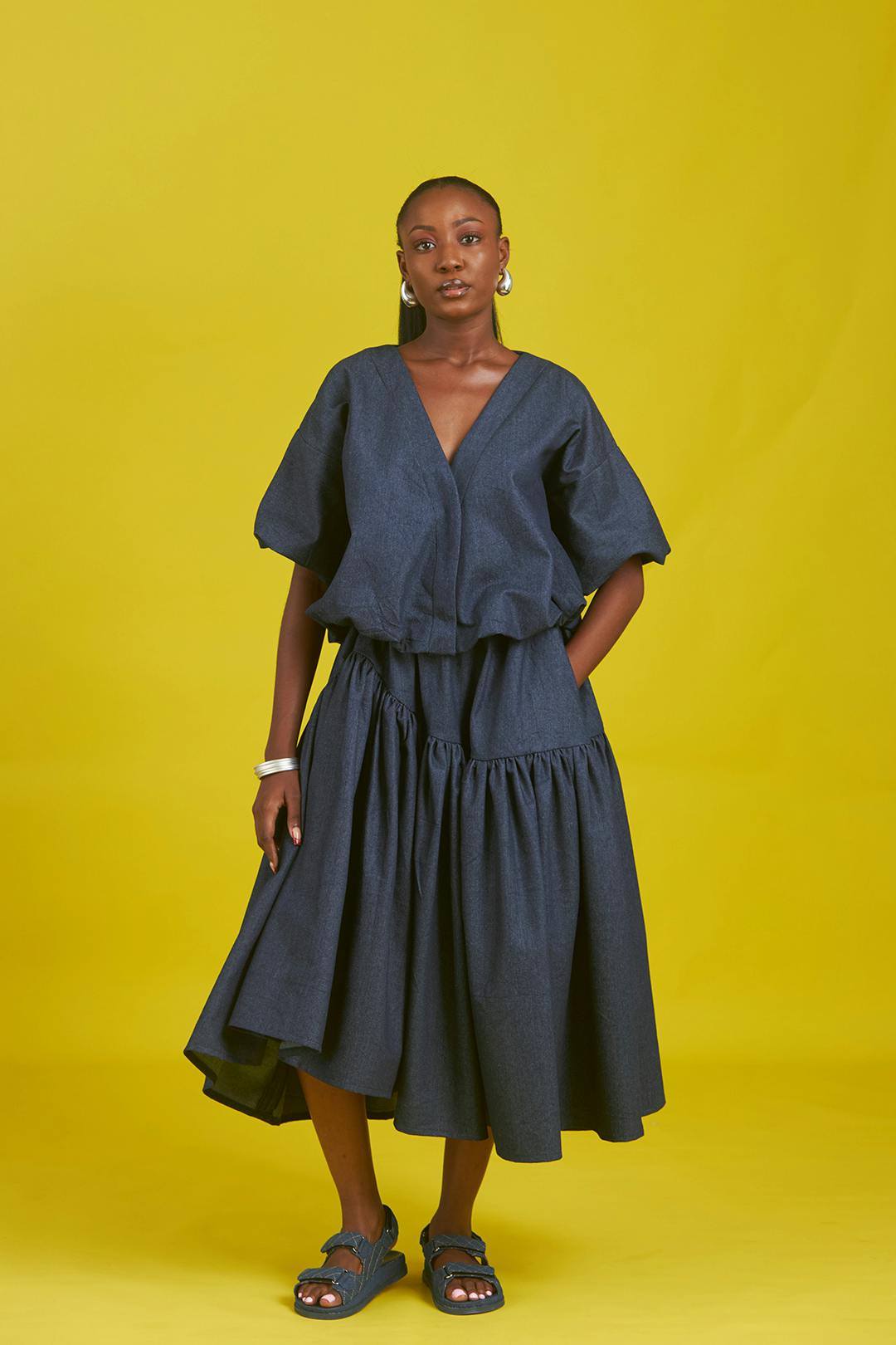 Amaka Denim Top, a product by M.O.T the Label
