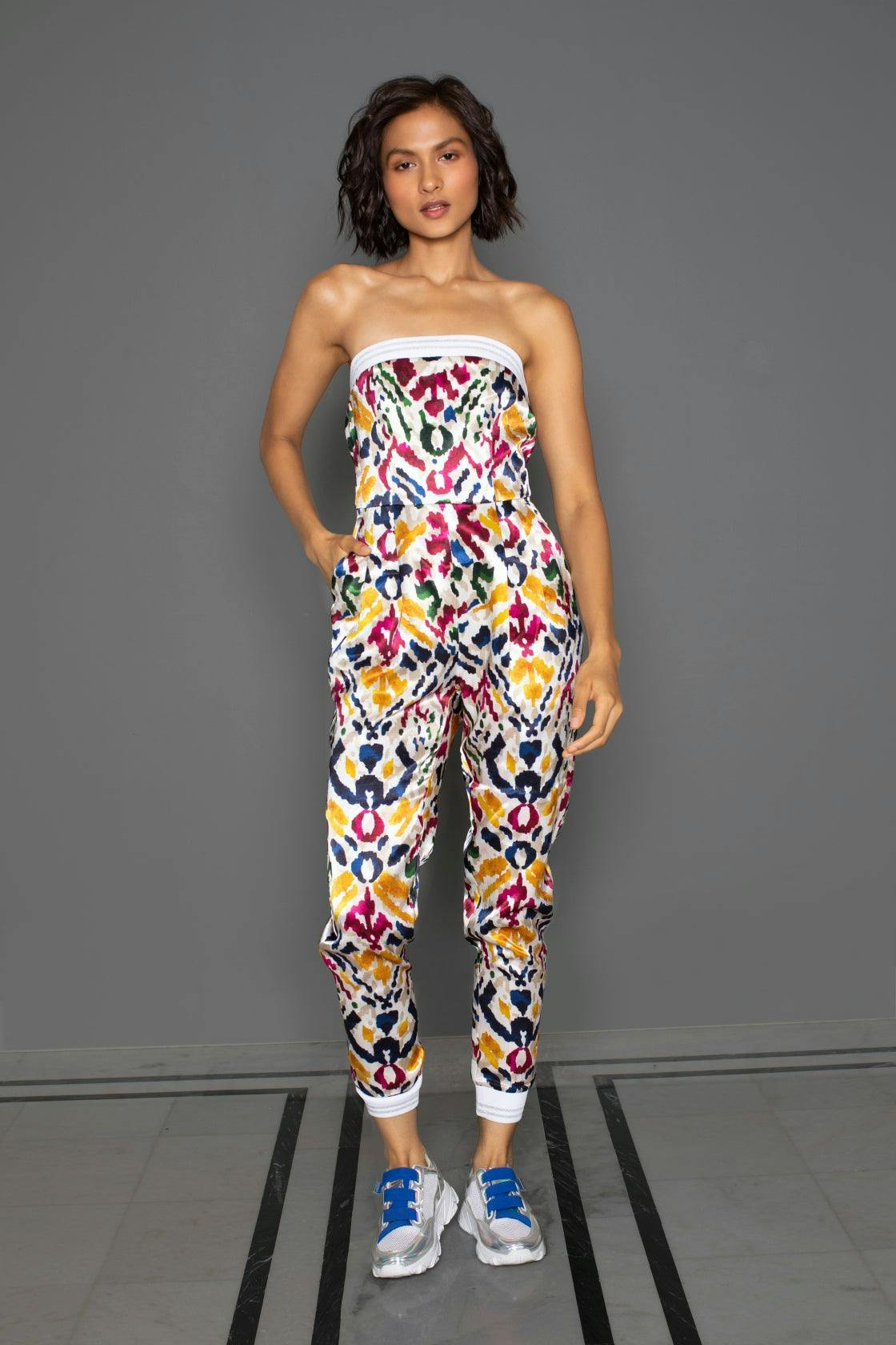 Damask Tube Jogger Jumpsuit, a product by Redefine by RD