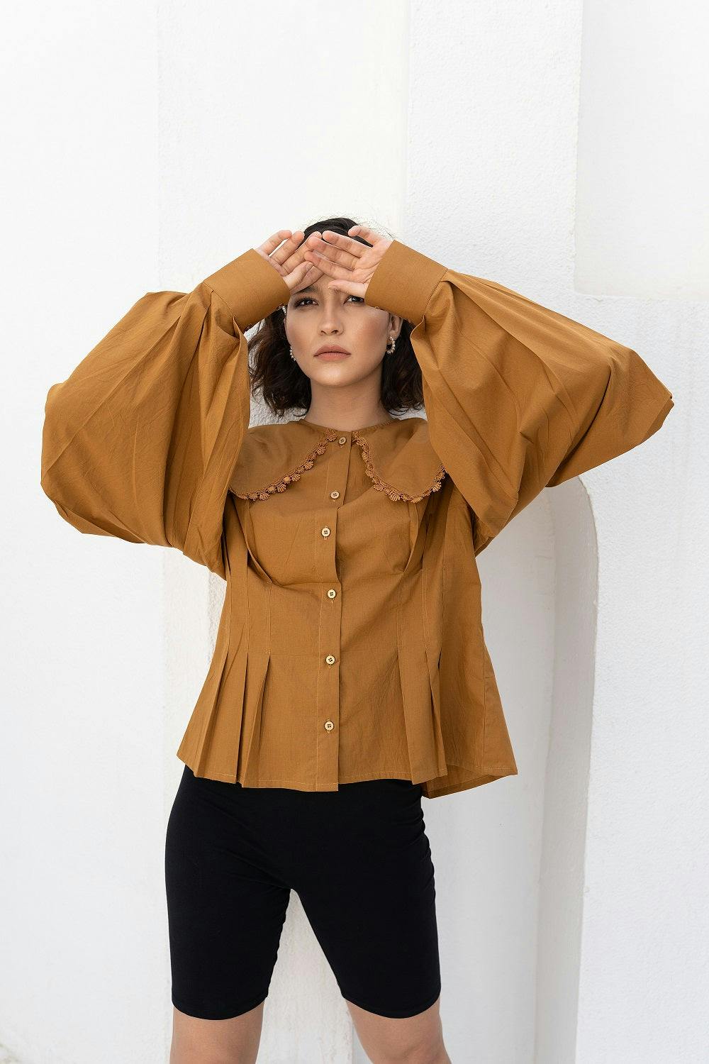 CARRIE Biscuit Brown Shirt, a product by Nidzign