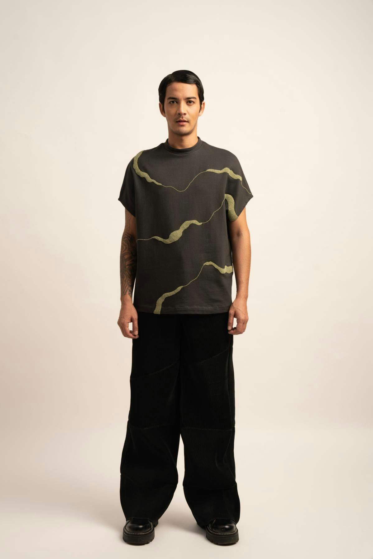 The Luxe Splendor Beaded T-Shirt, a product by Siddhant Agrawal Label