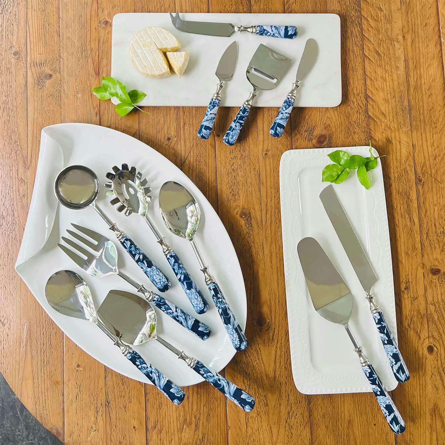 Serving Cutlery, Gift Set of 12 - Brittany Bleu, a product by Faaya Gifting