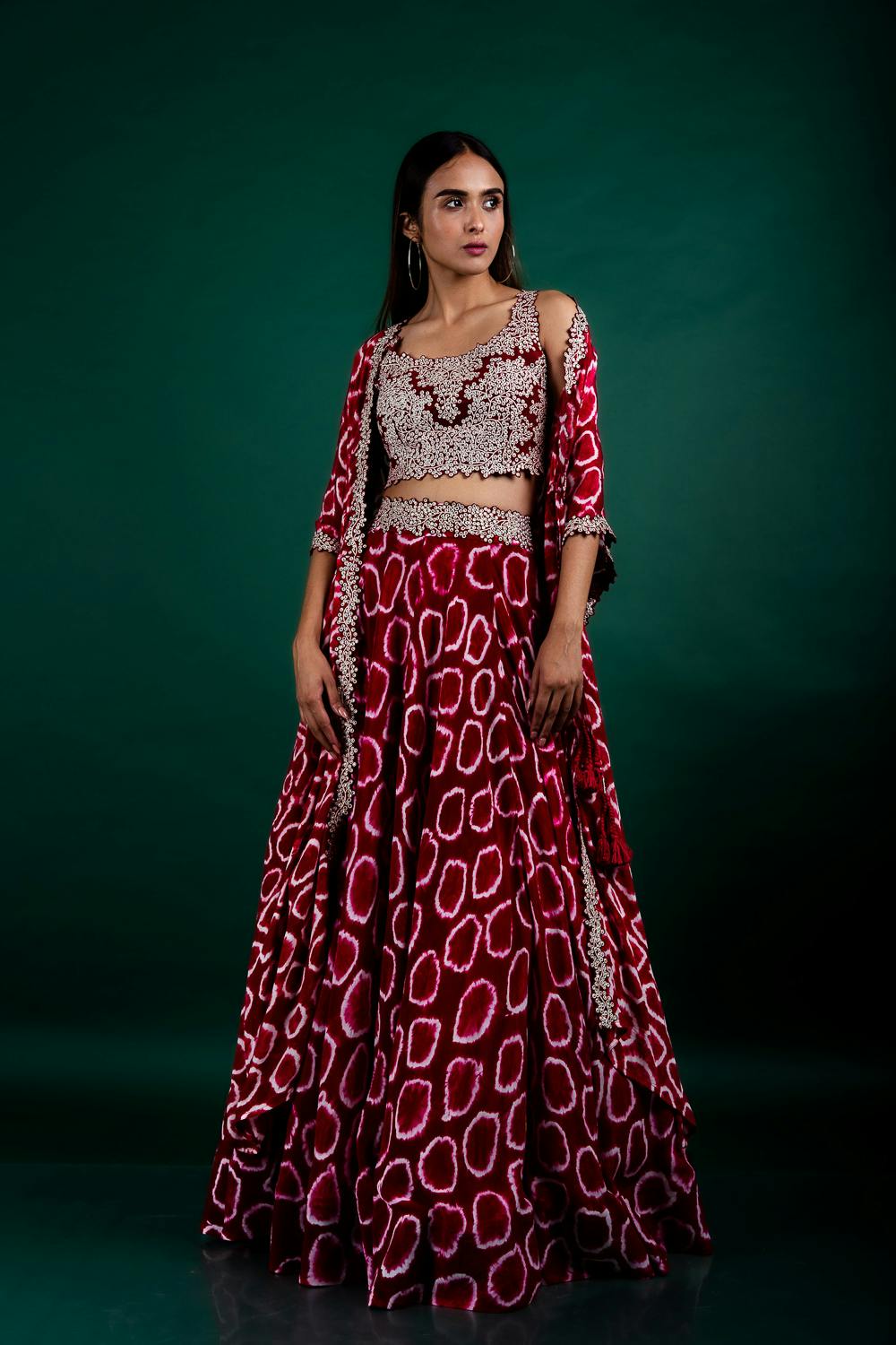 Thumbnail preview #1 for Jacket With Blouse & Lehenga Set