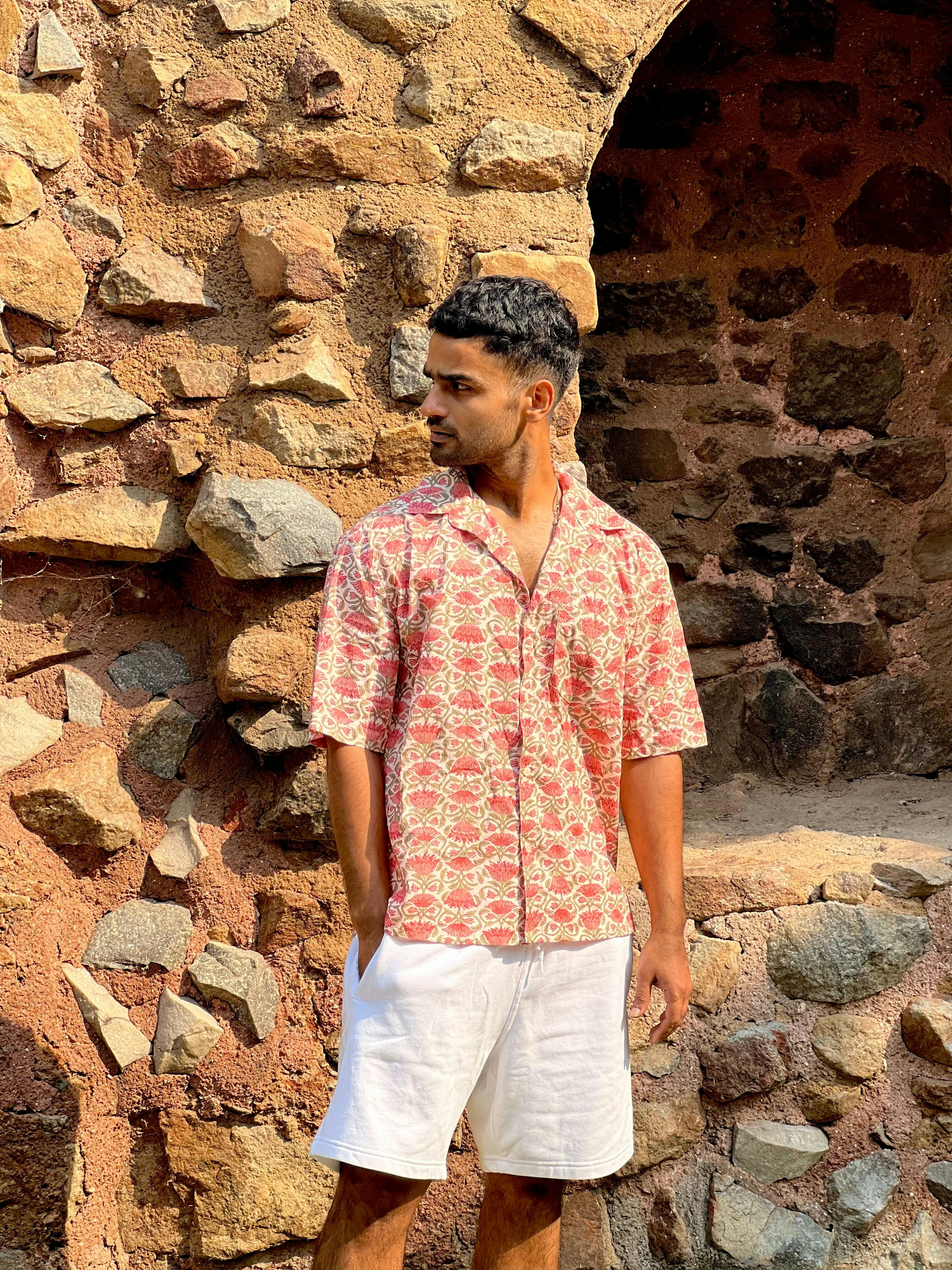 Hand Block Printed 100% Cotton Shirt - Eden, a product by izsi