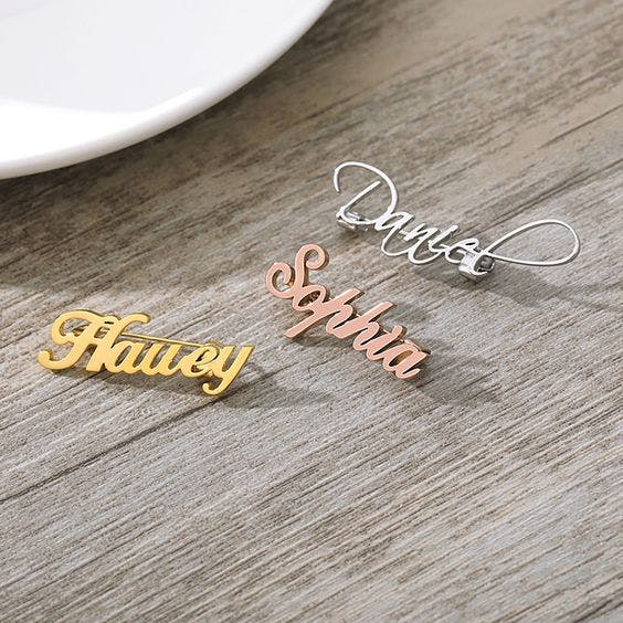 Thumbnail preview #0 for Personalized Name brooches for men