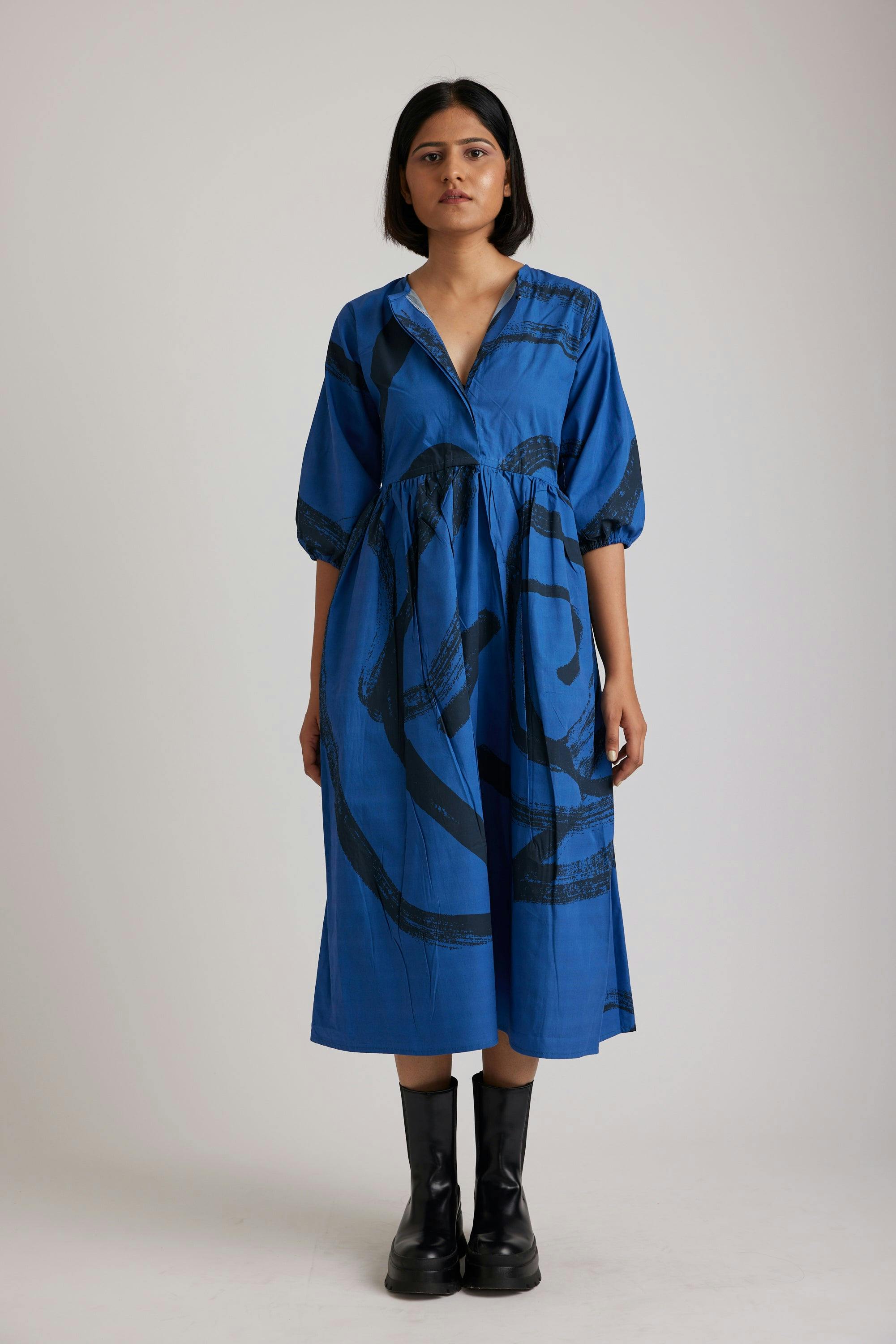 Black the blue ( midi dress ), a product by Radharaman
