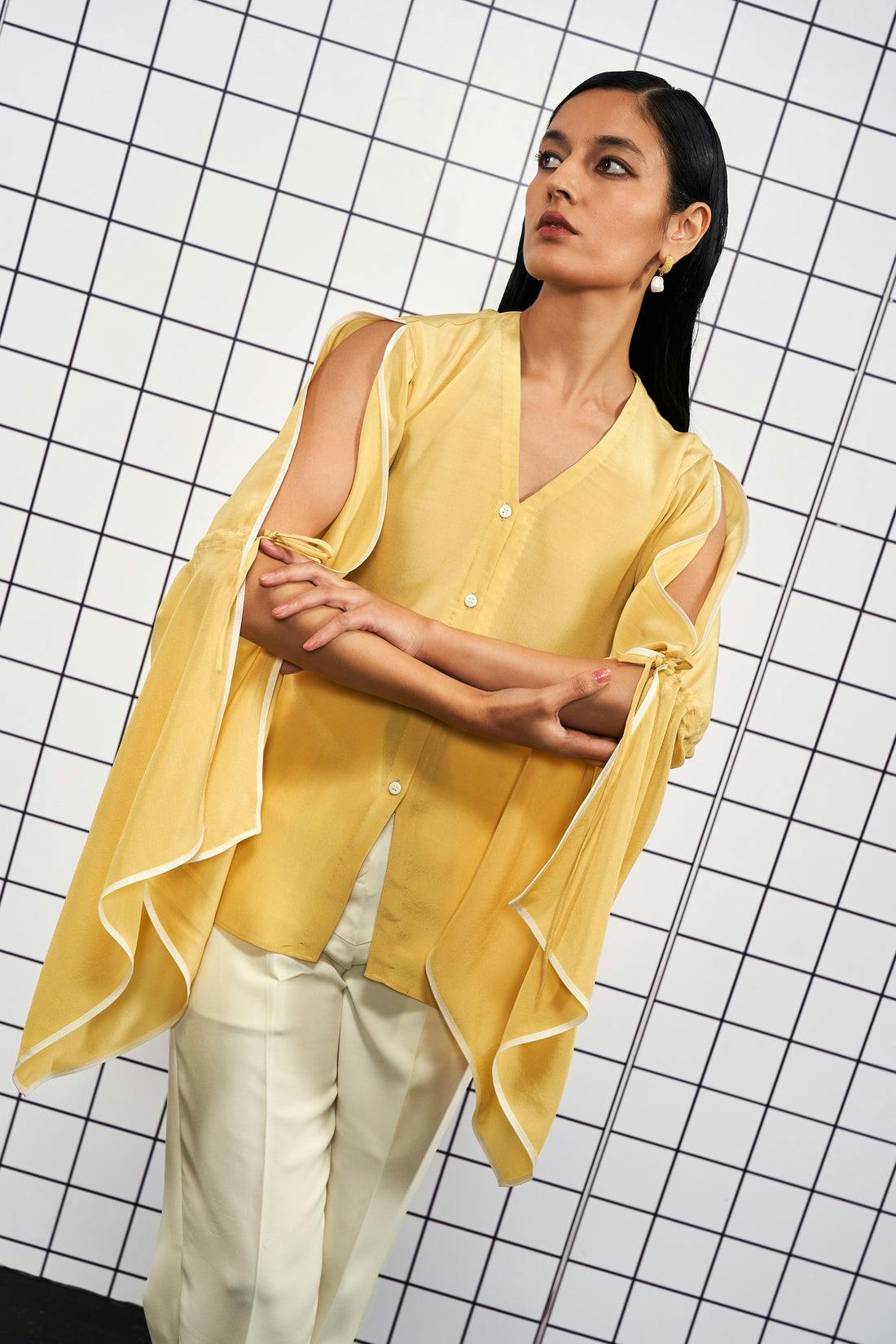 Lime Crepe Shirt, a product by Corpora Studio