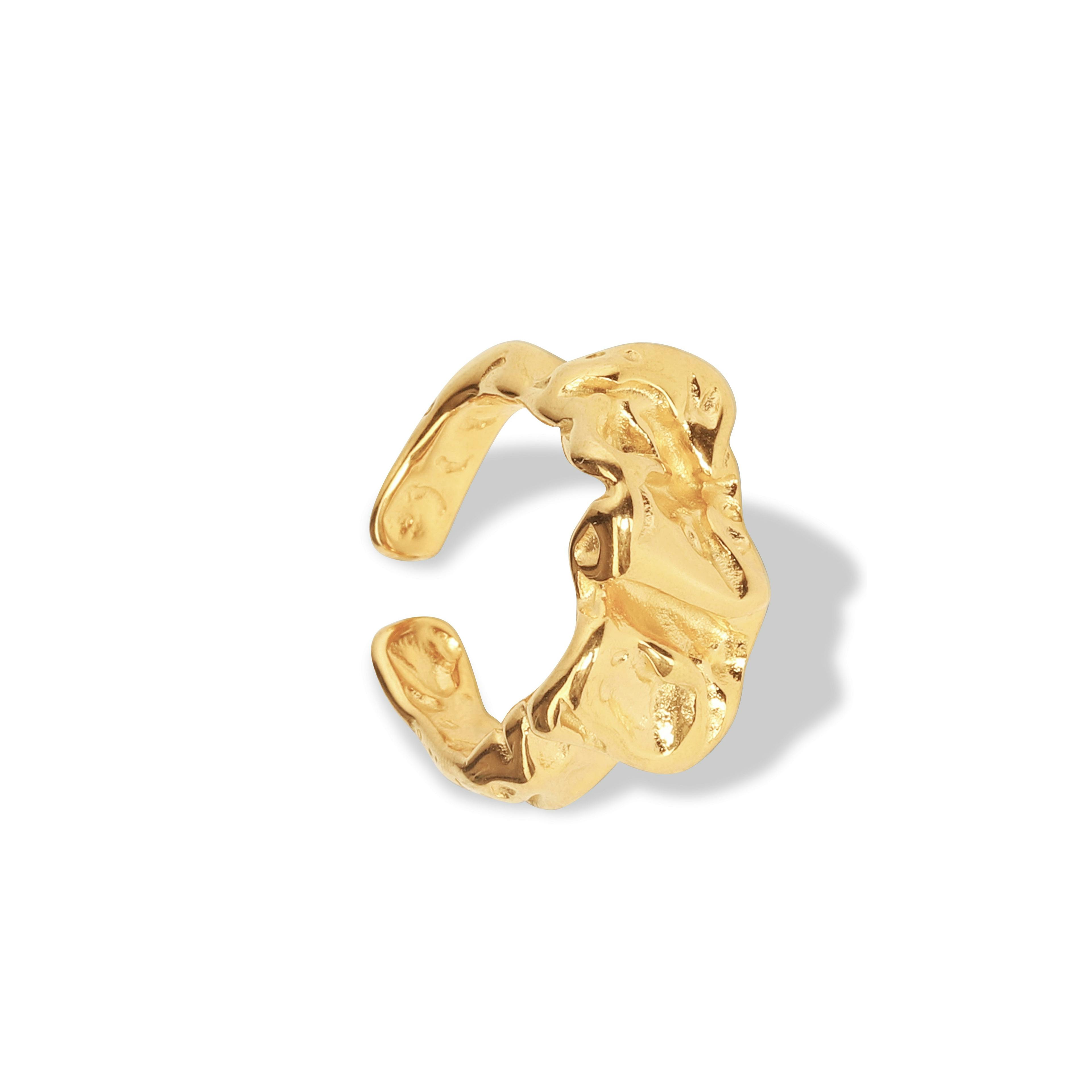 Seka Statement Irregular Gold Chunky Ring, a product by By Majime 