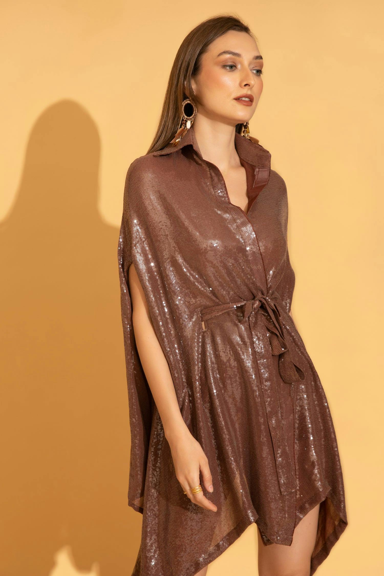 Thumbnail preview #4 for Rust Sequins Kaftan