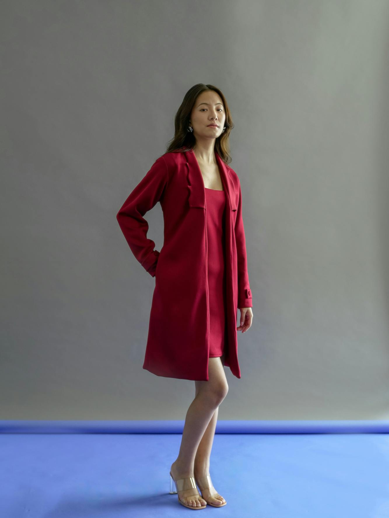 Red coat set, a product by Kritika Madan