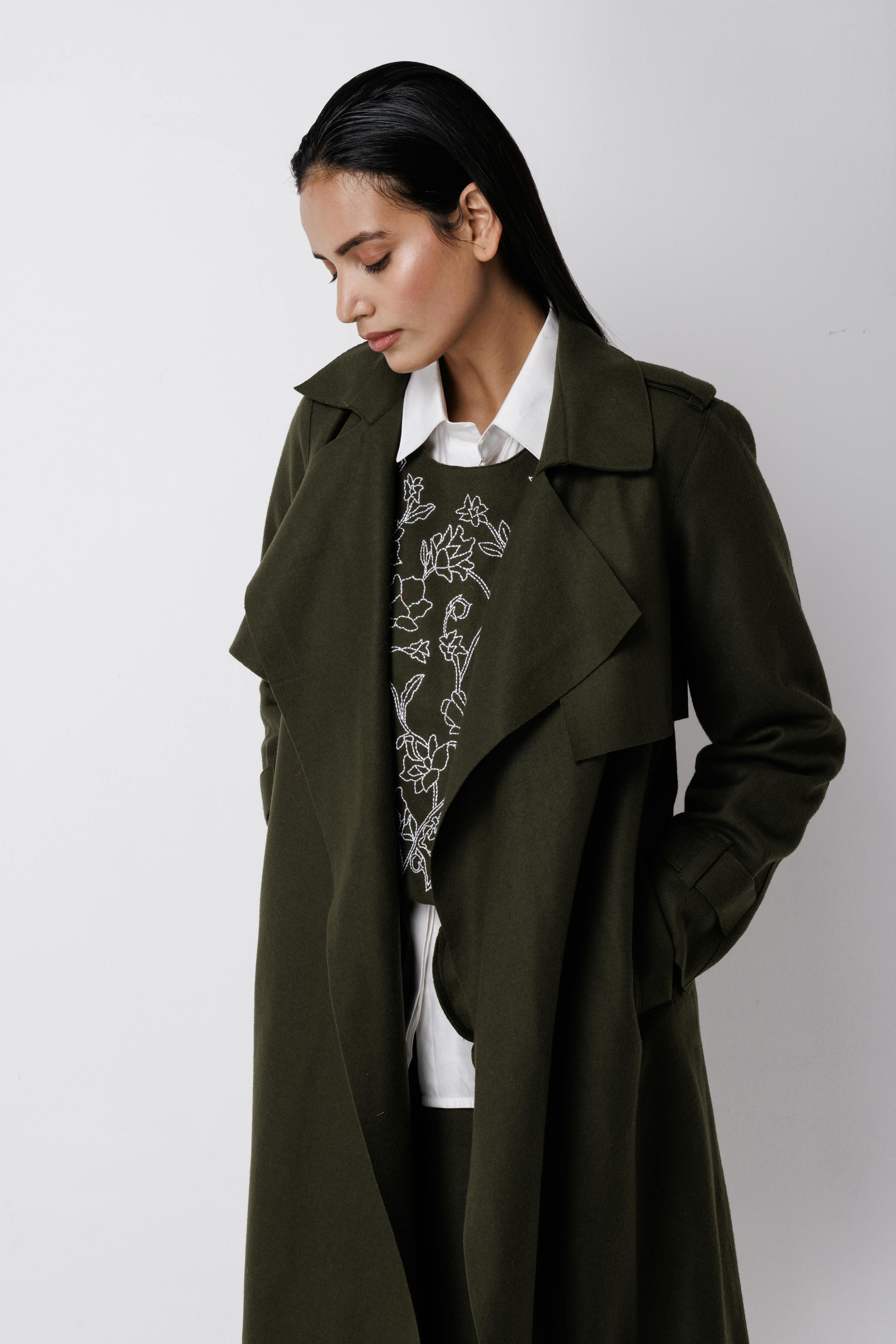 Thumbnail preview #2 for Wool Longline Trench Coat
