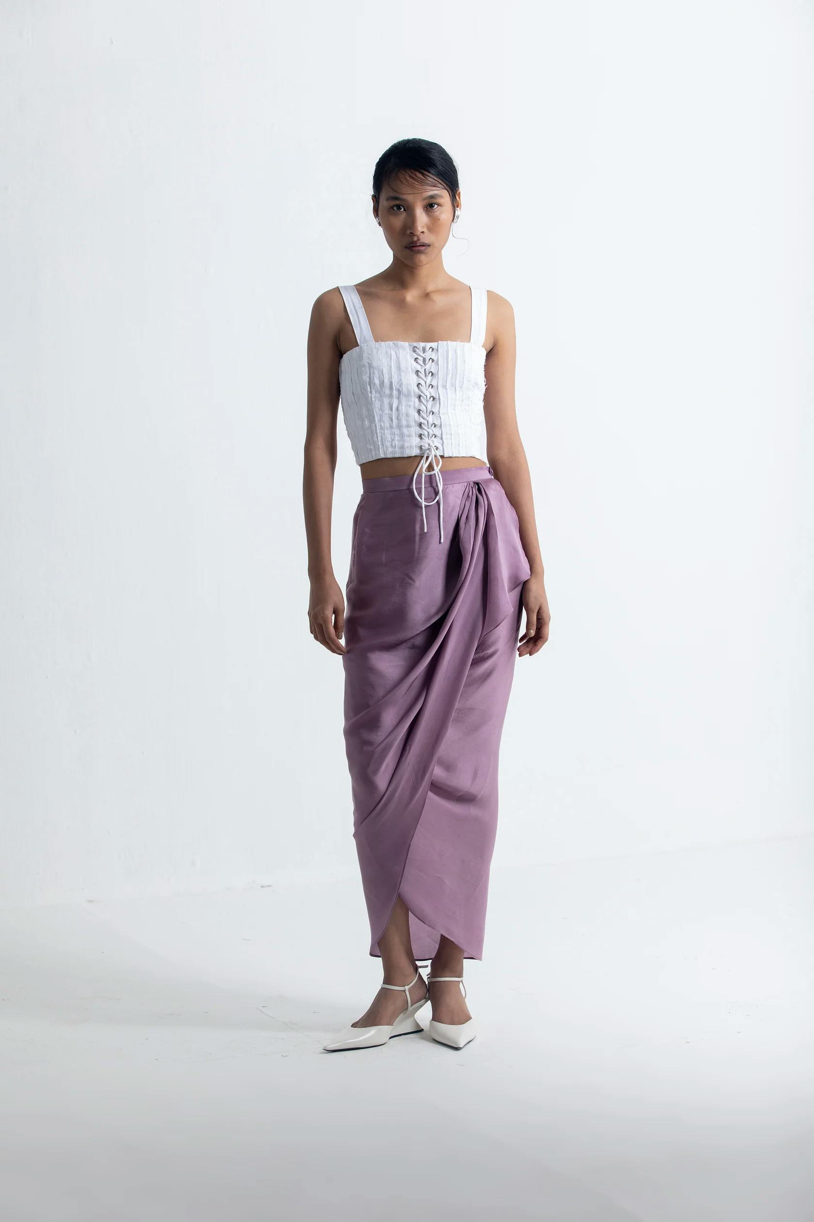 Thumbnail preview #4 for Lilac Overlap drape skirt