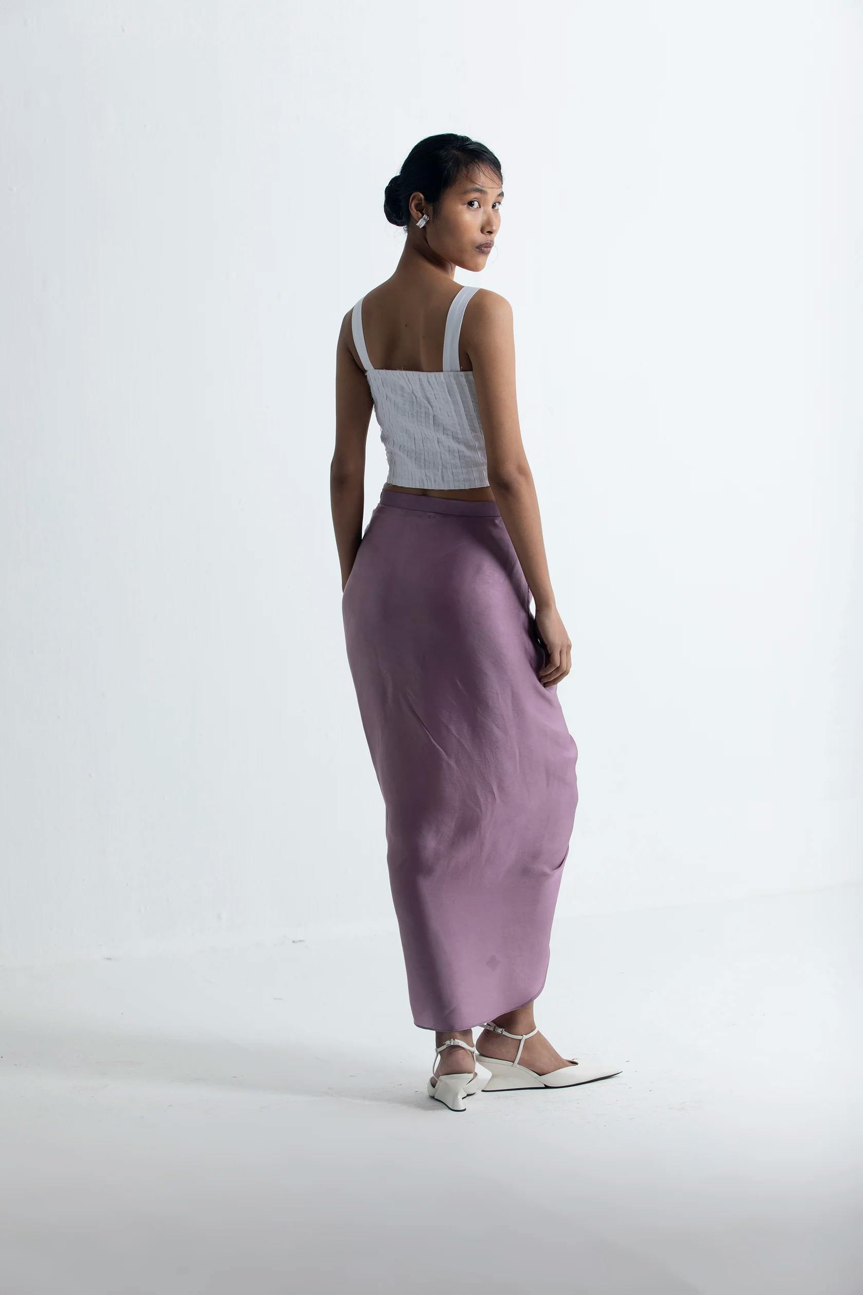 Thumbnail preview #3 for Lilac Overlap drape skirt