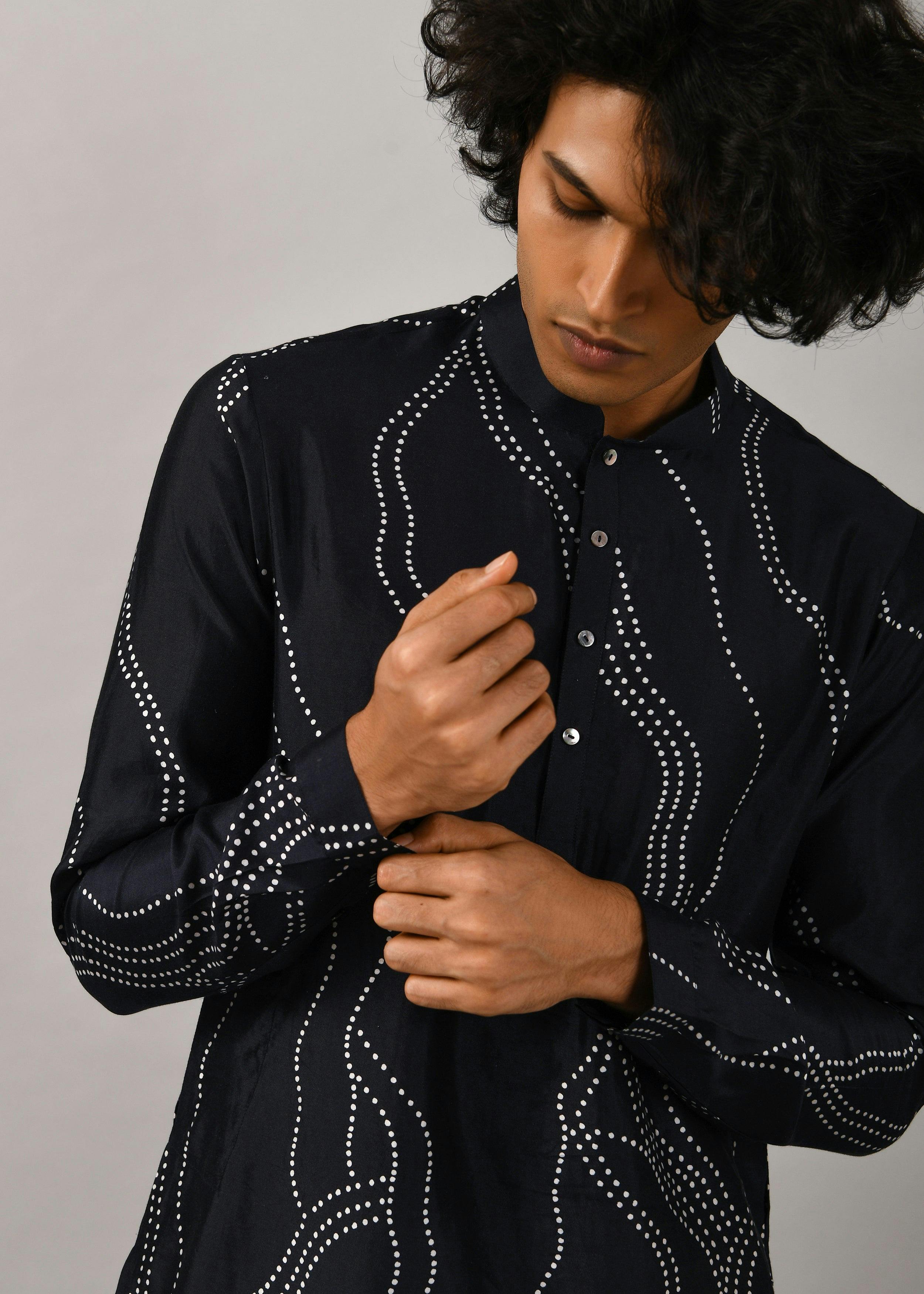 Constellation Silk Printed Kurta, a product by Country Made