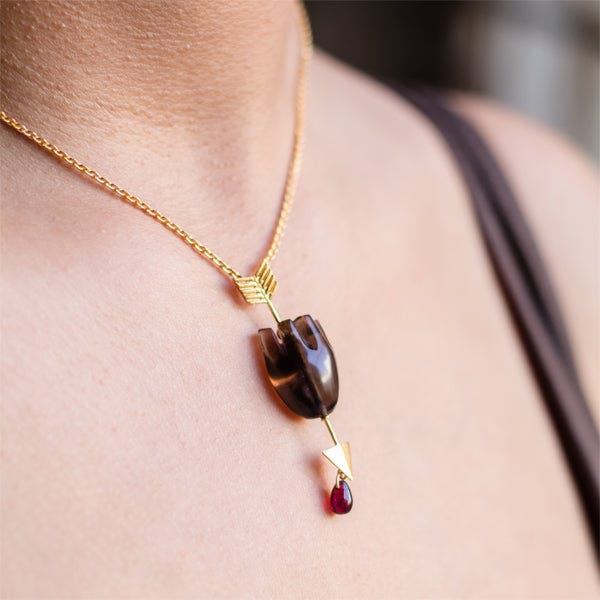 Thumbnail preview #0 for HEART Straight Arrow - Brown Pendant