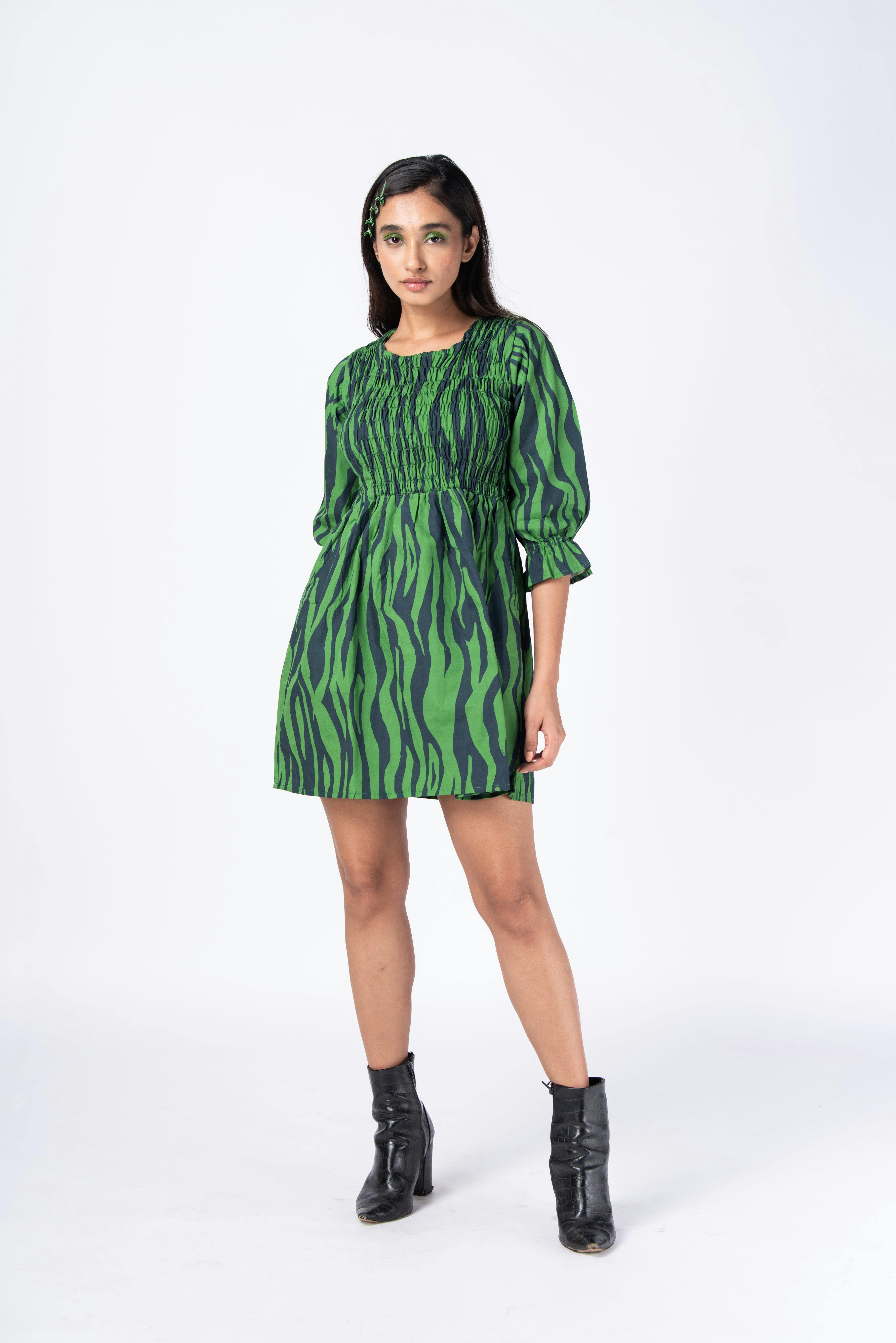 Zebra lines [elasticated dress], a product by Radharaman